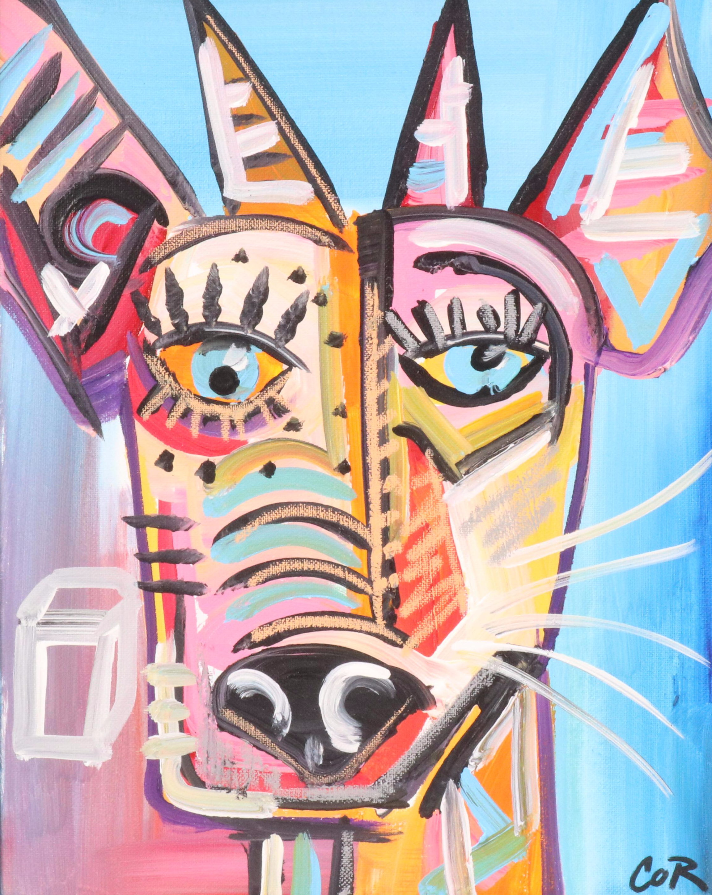 Cor Stylized Acrylic Painting of Dog, 2025