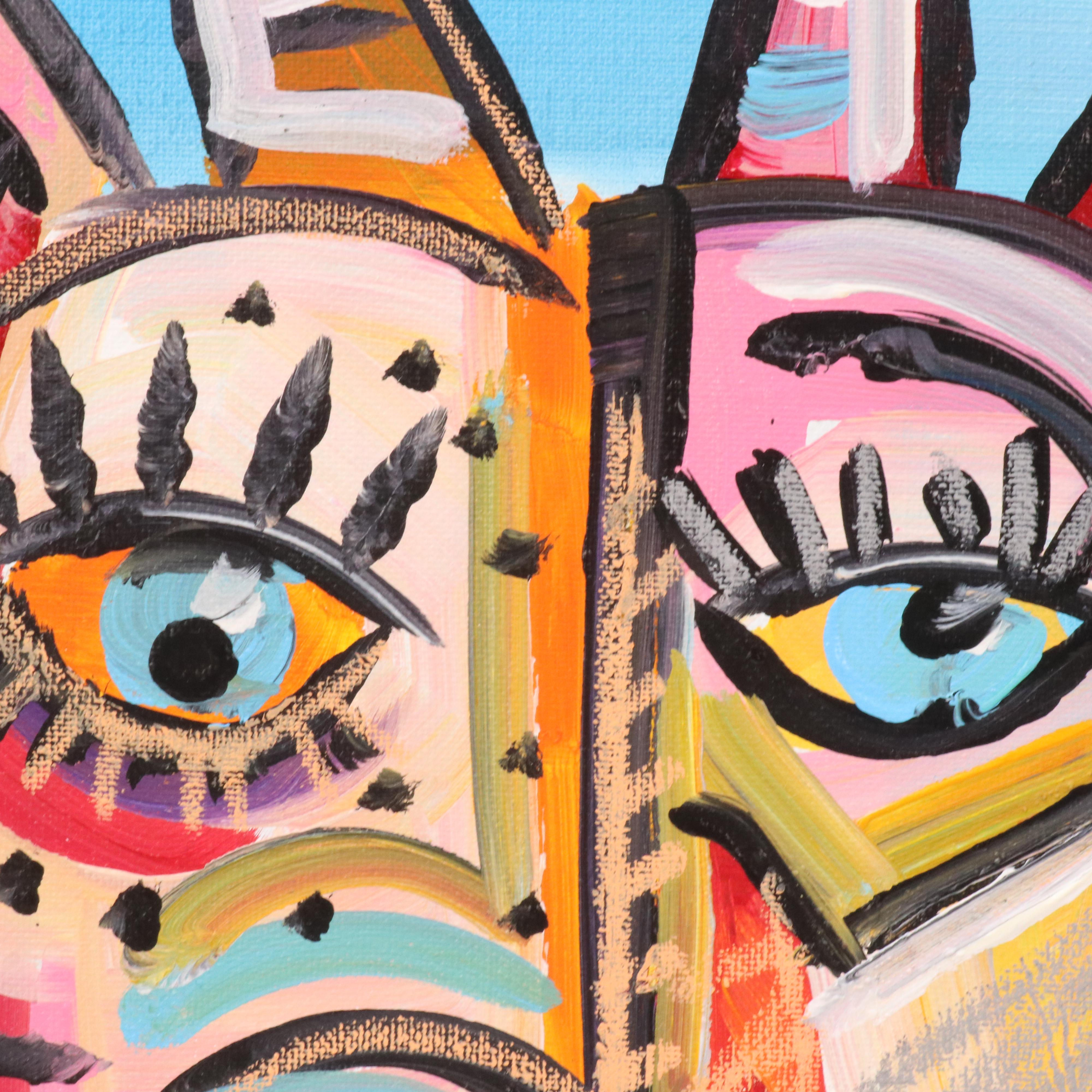 Cor Stylized Acrylic Painting of Dog, 2025