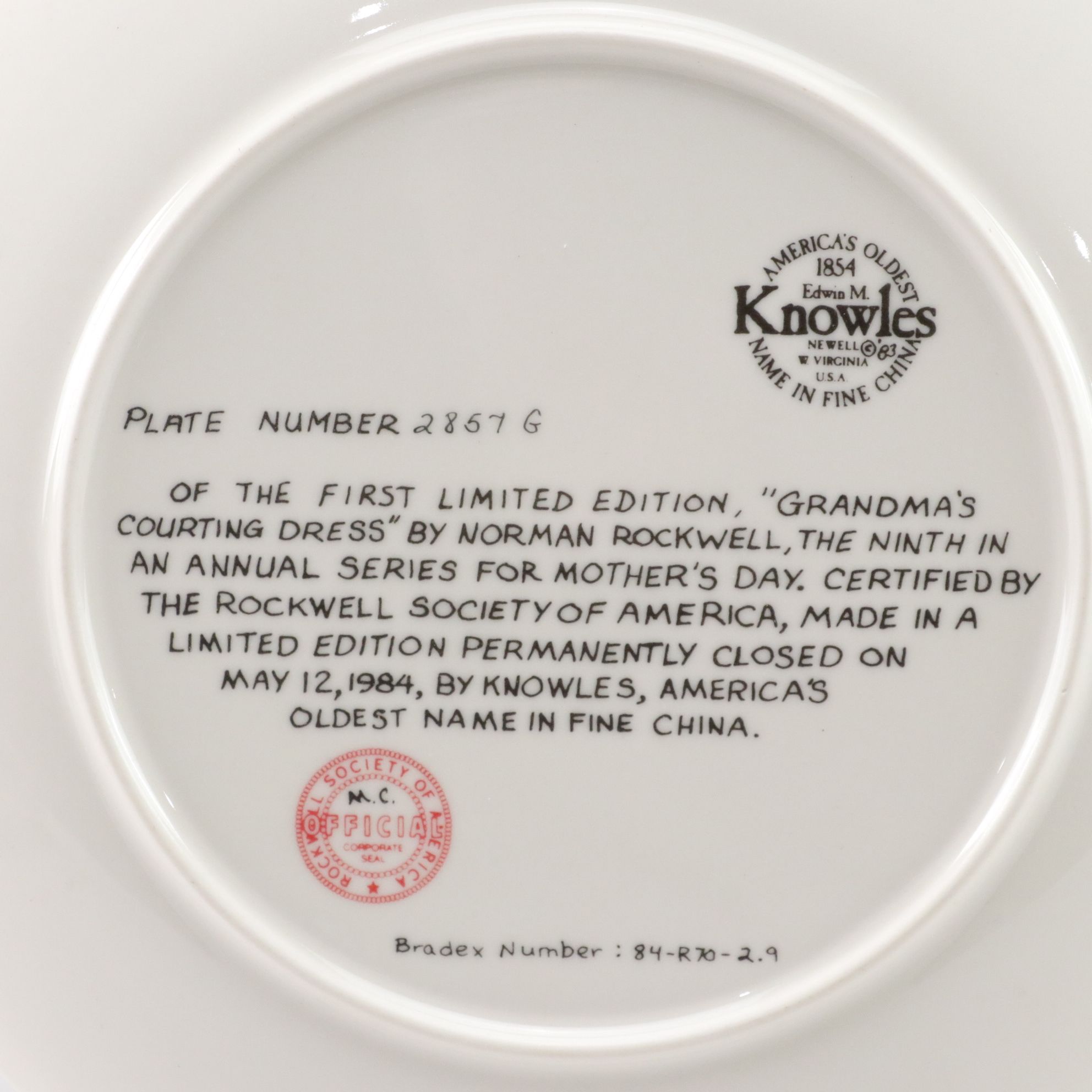 Norman Rockwell "Mother's Day" and More Collector Plates by Edwin Knowles