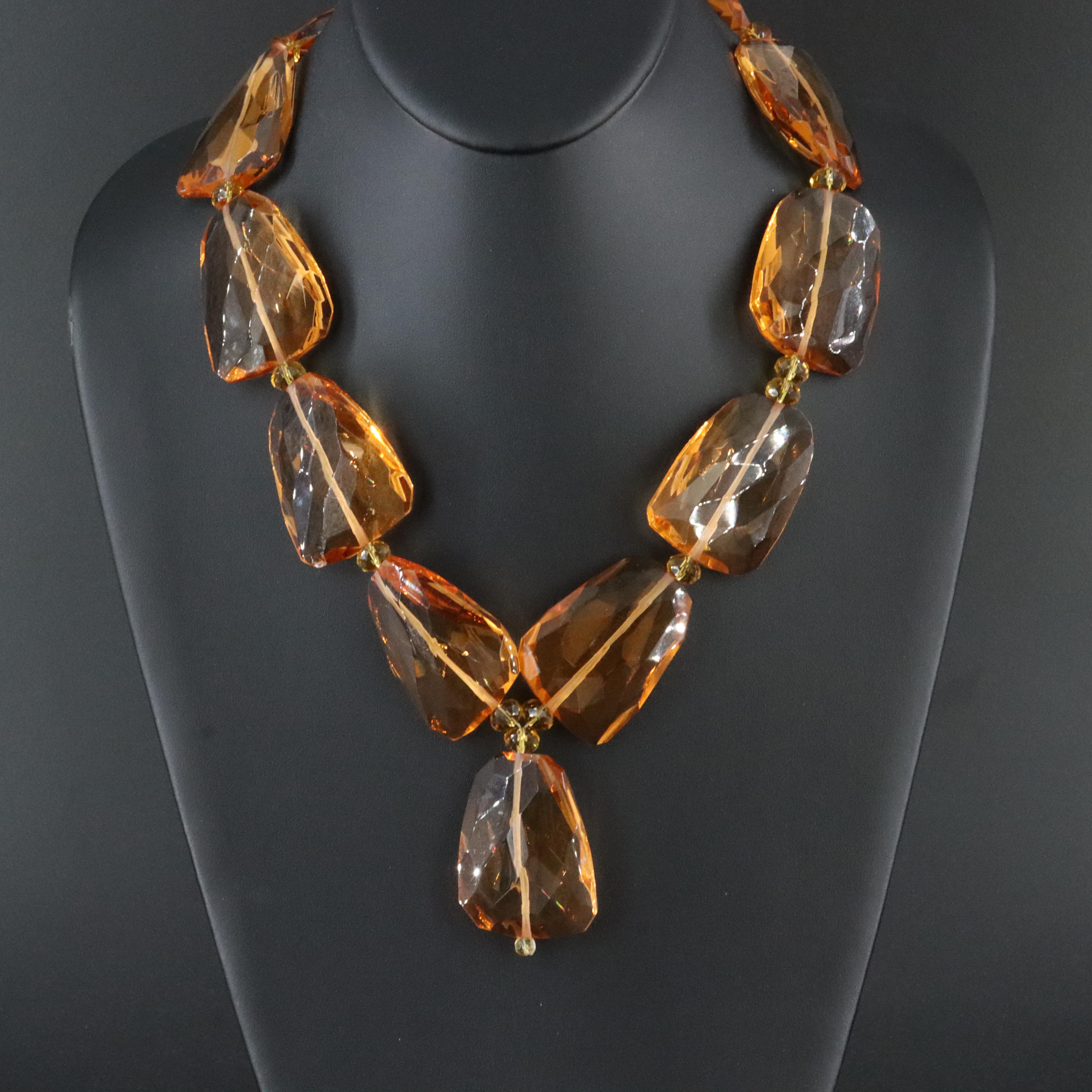 Sterling Faux Gemstone Necklace