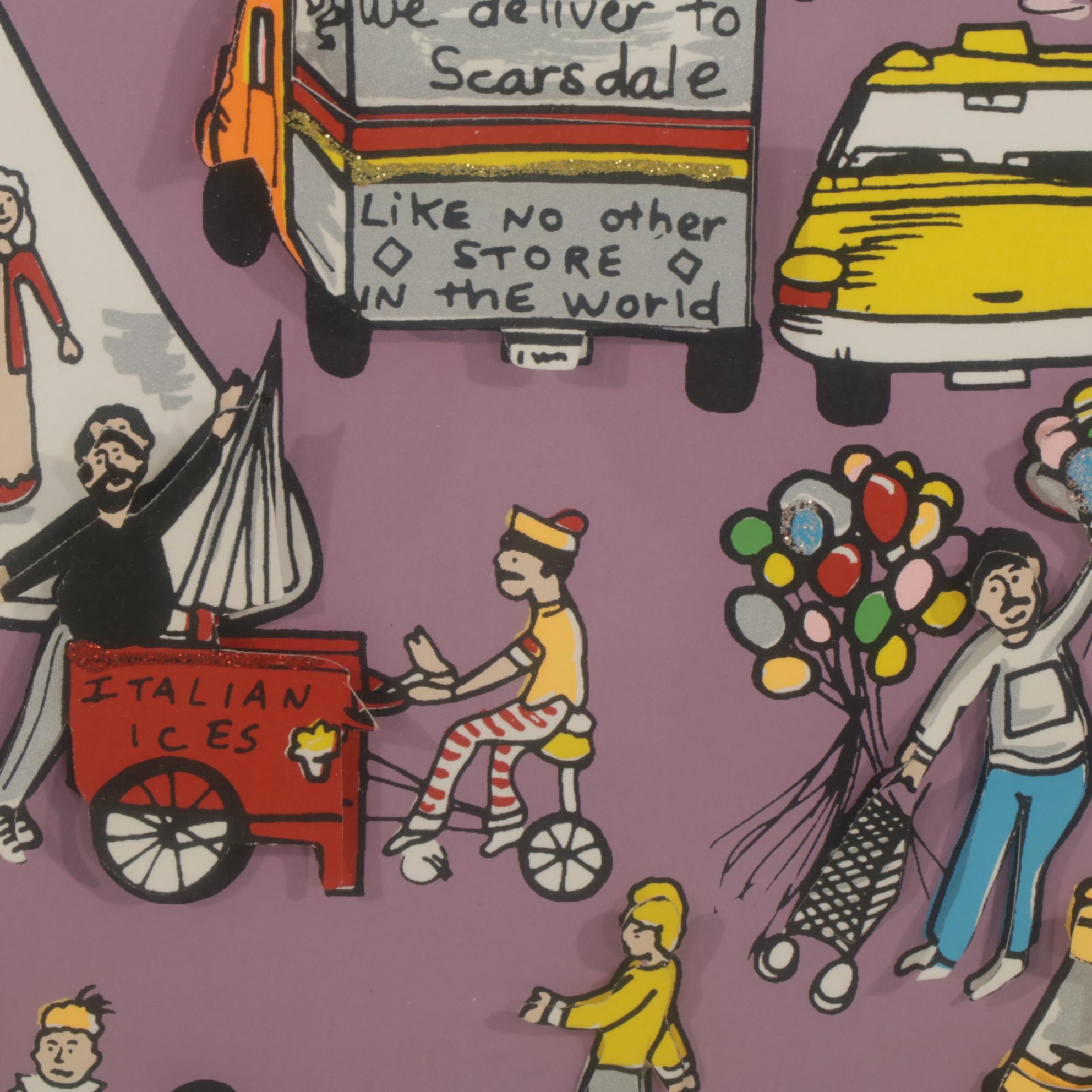 Charles Fazzino Dimensional Serigraph "Night on Broadway," Late 20th Century