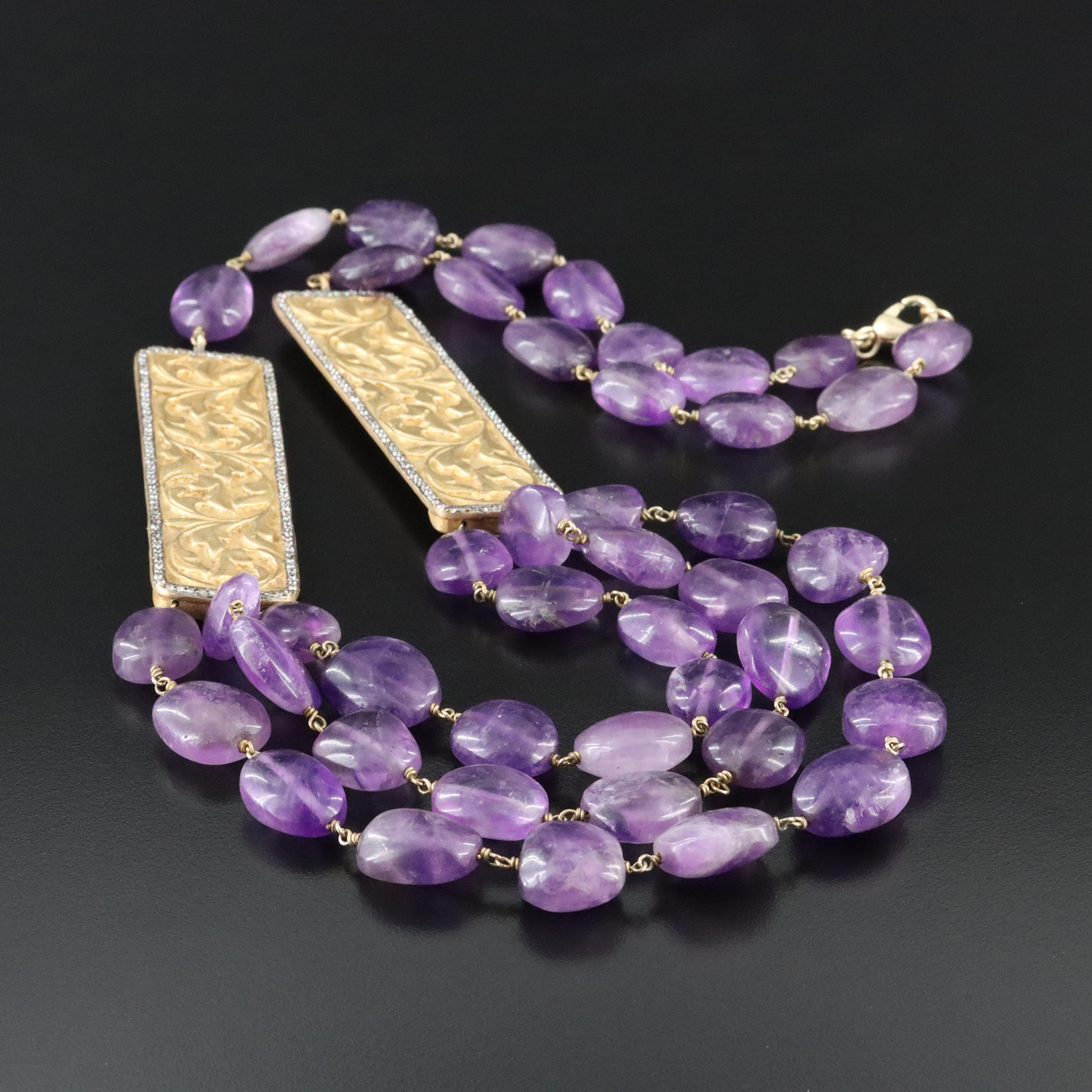 Amethyst and CZ Necklace