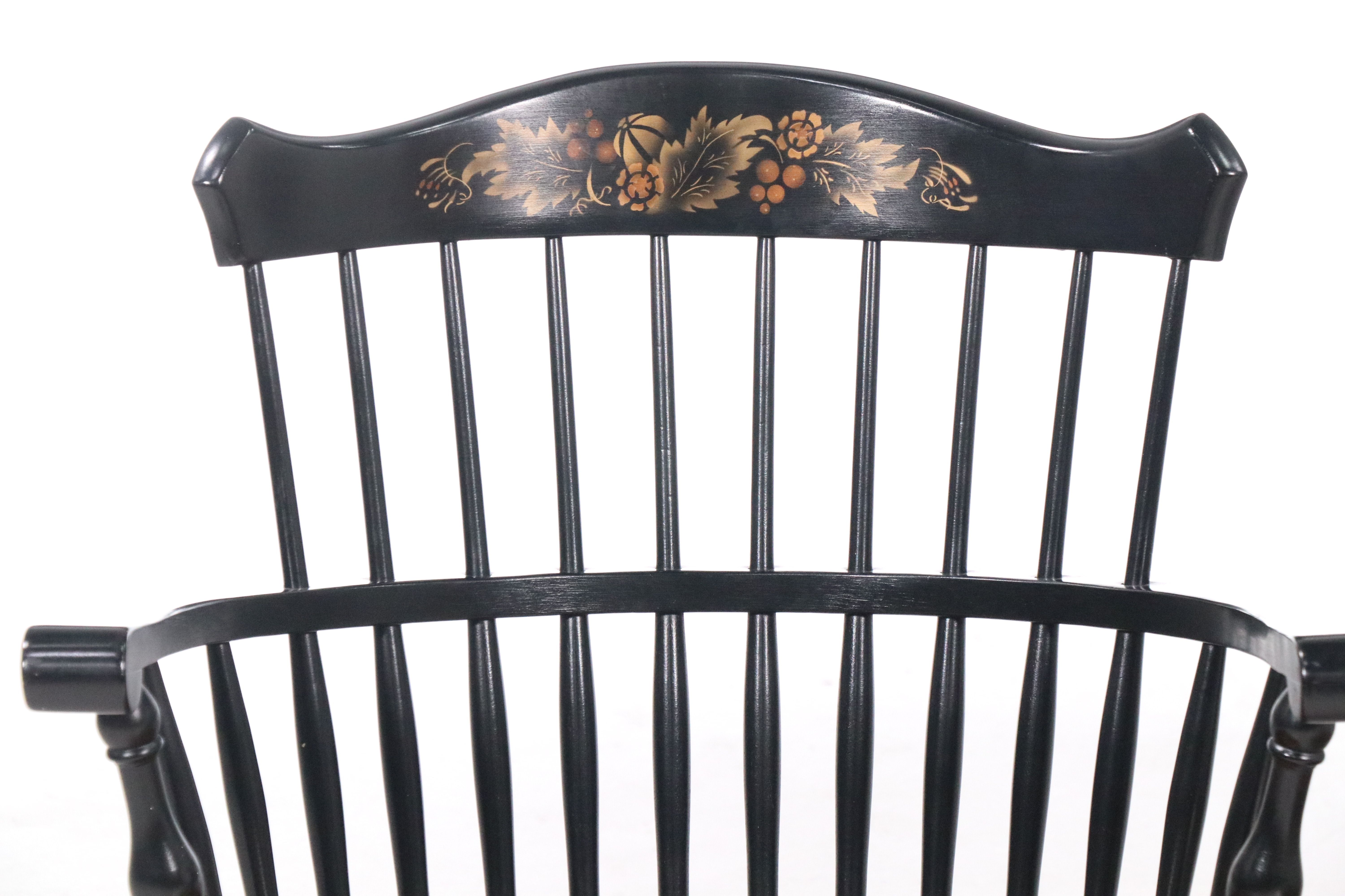 L. Hitchcock Stencil-Decorated and Parcel-Ebonized Windsor Chairs