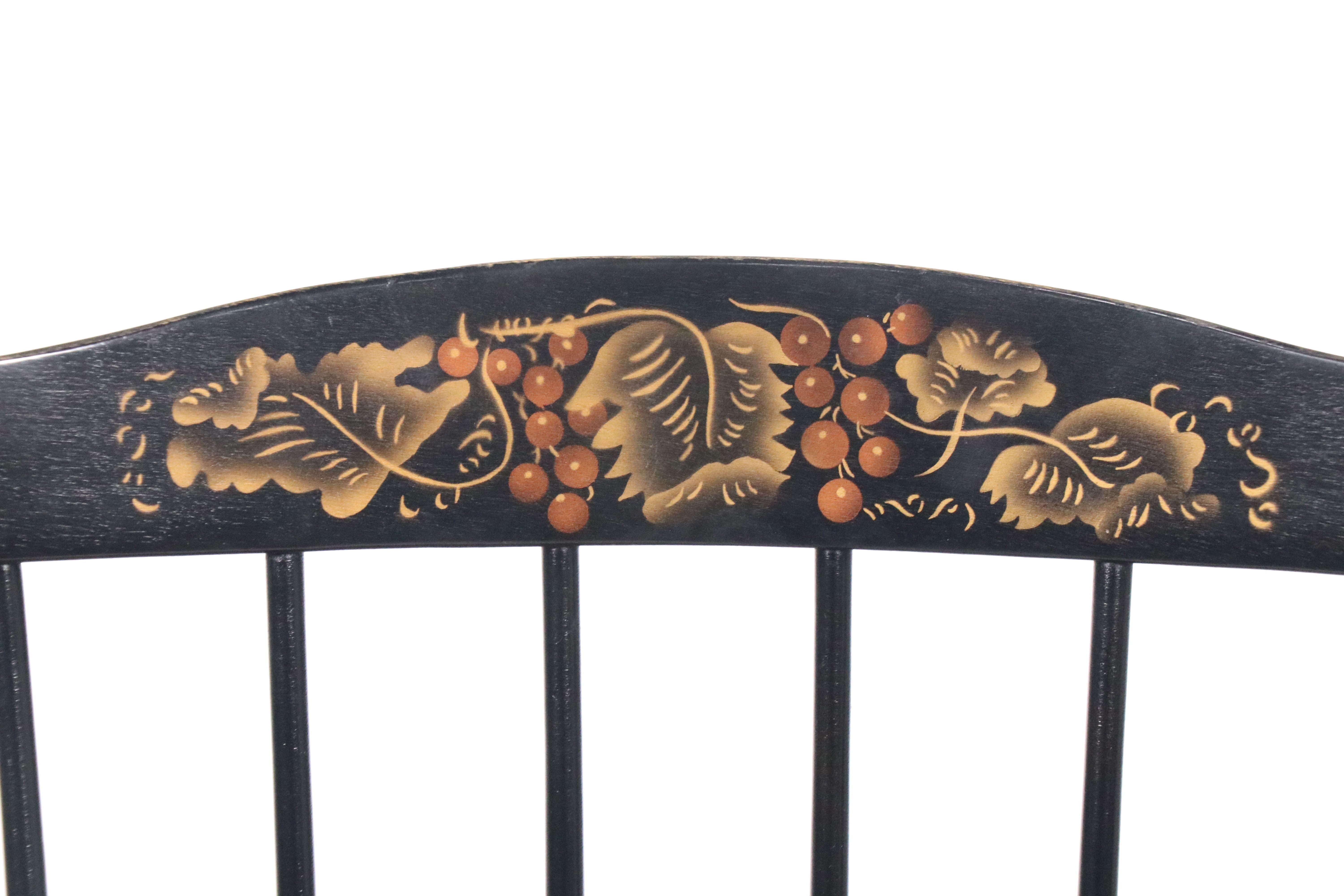 L. Hitchcock Stencil-Decorated and Parcel-Ebonized Windsor Chairs