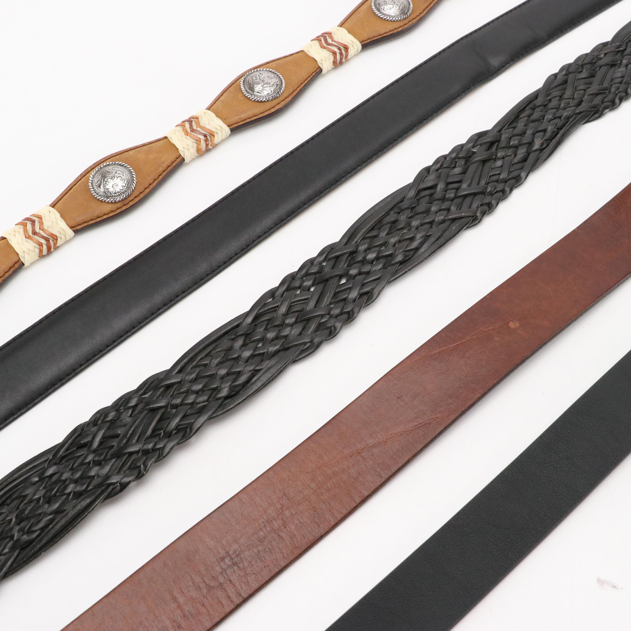 Men's Tony Lama, Ariat, Old Navy, and Target Leather Belts