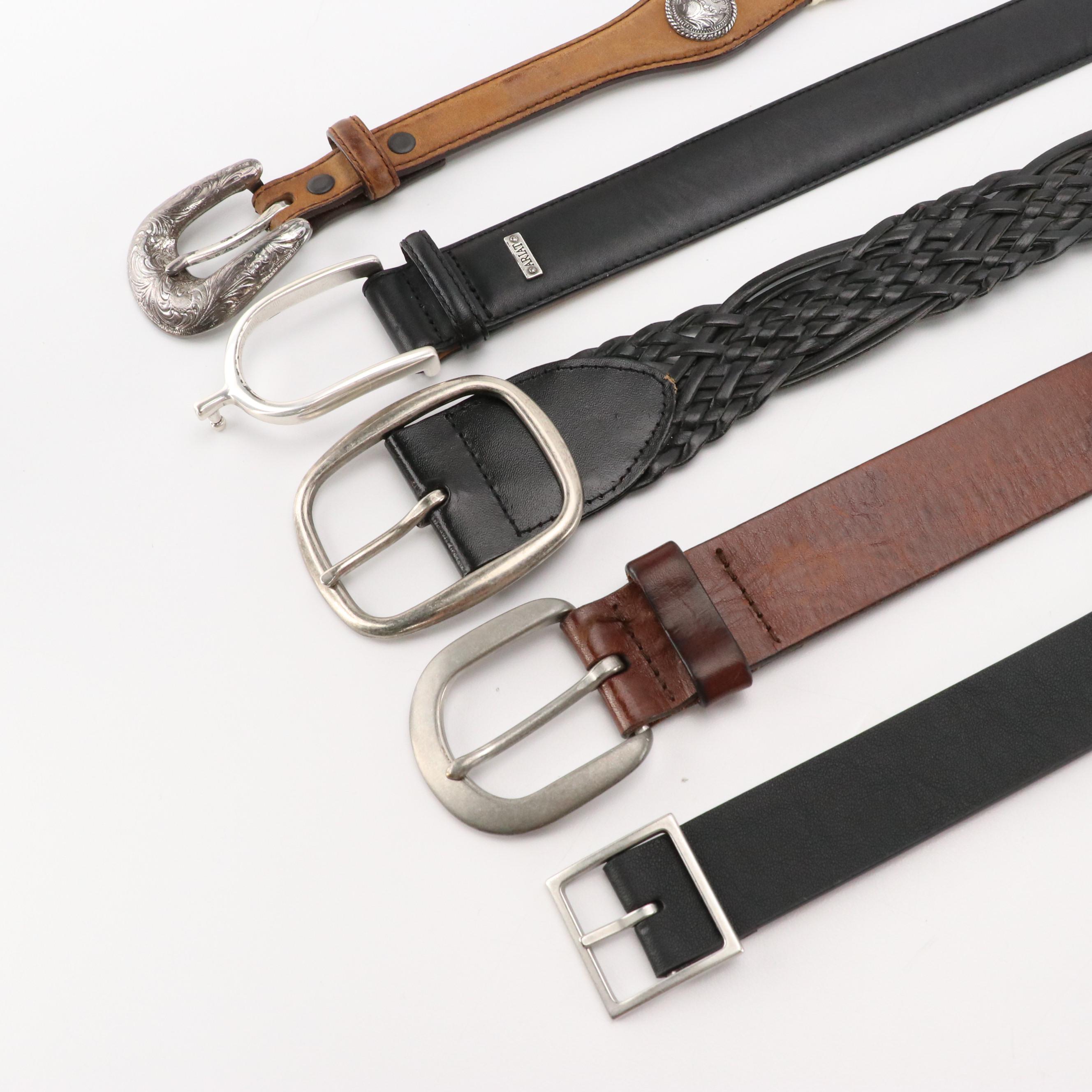 Men's Tony Lama, Ariat, Old Navy, and Target Leather Belts