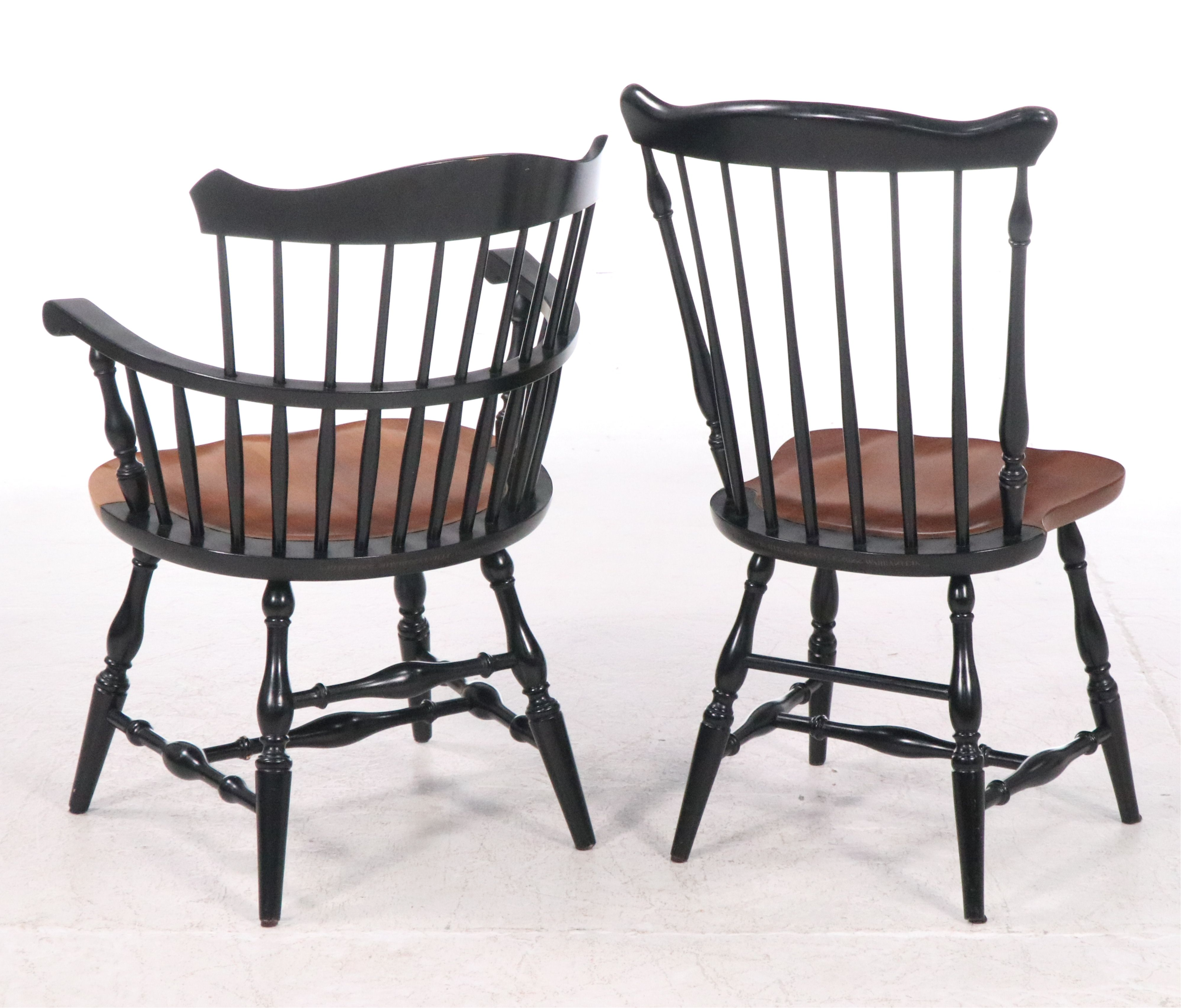 L. Hitchcock Stencil-Decorated and Parcel-Ebonized Windsor Chairs