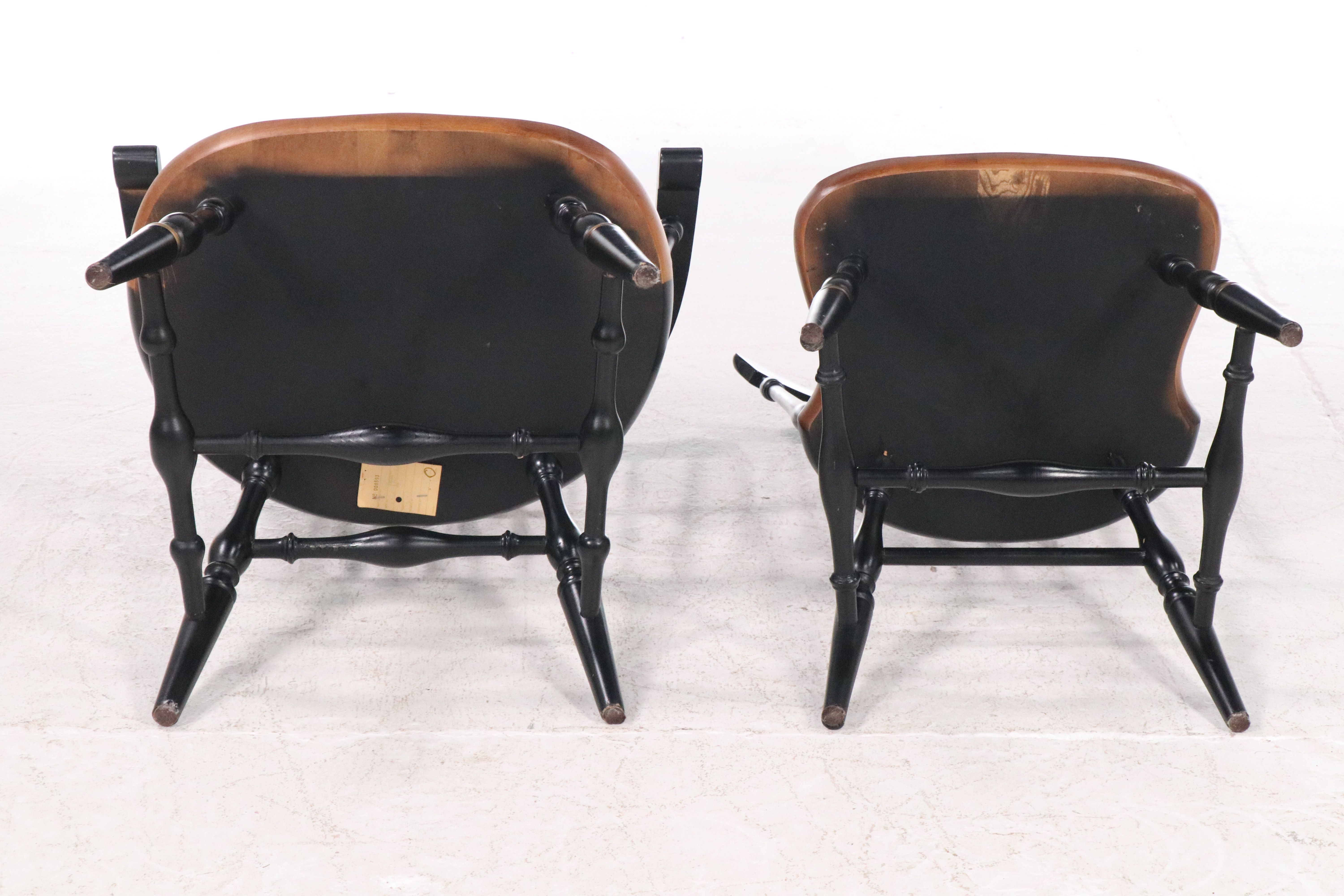 L. Hitchcock Stencil-Decorated and Parcel-Ebonized Windsor Chairs