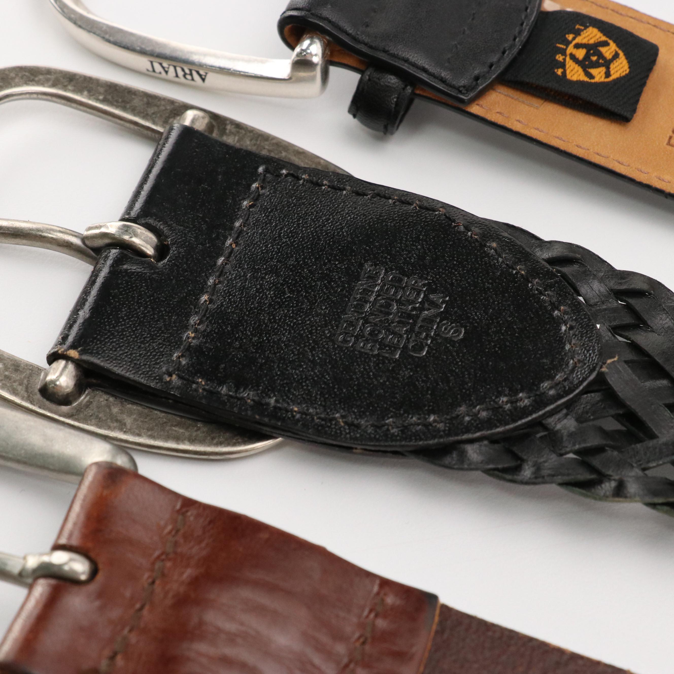 Men's Tony Lama, Ariat, Old Navy, and Target Leather Belts