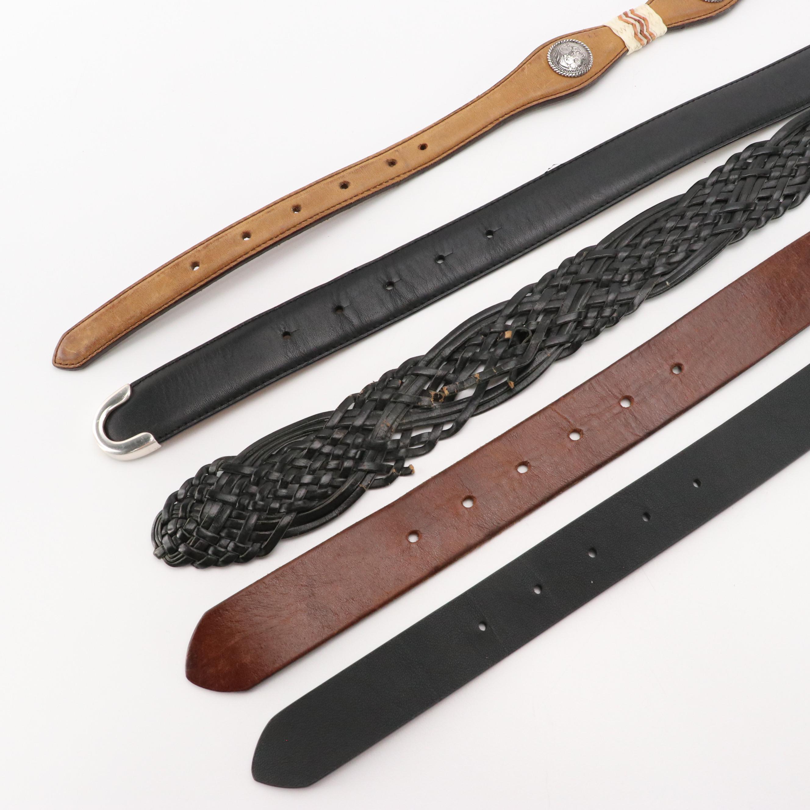 Men's Tony Lama, Ariat, Old Navy, and Target Leather Belts