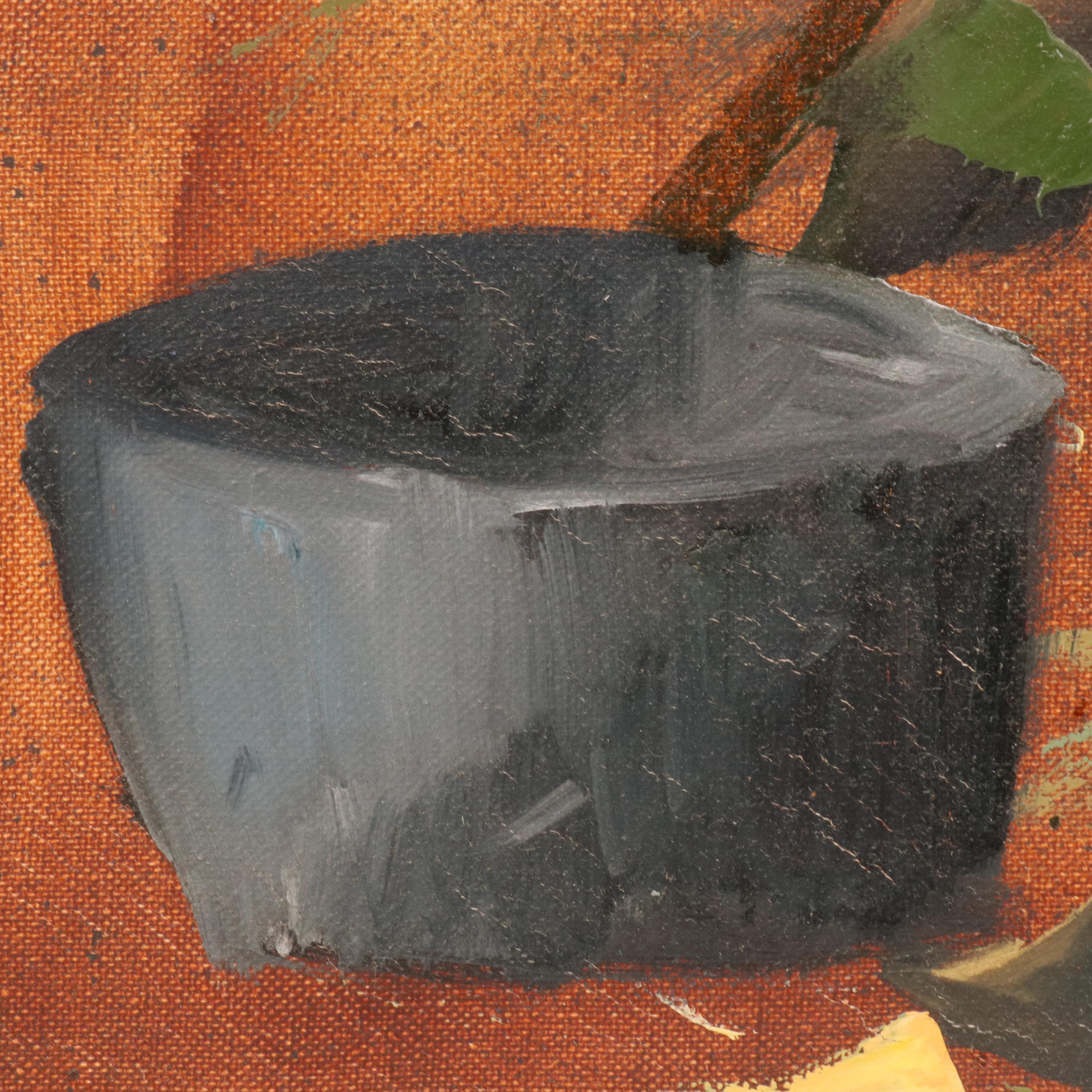 Impasto Floral Still Life Oil Painting, Mid-20th Century