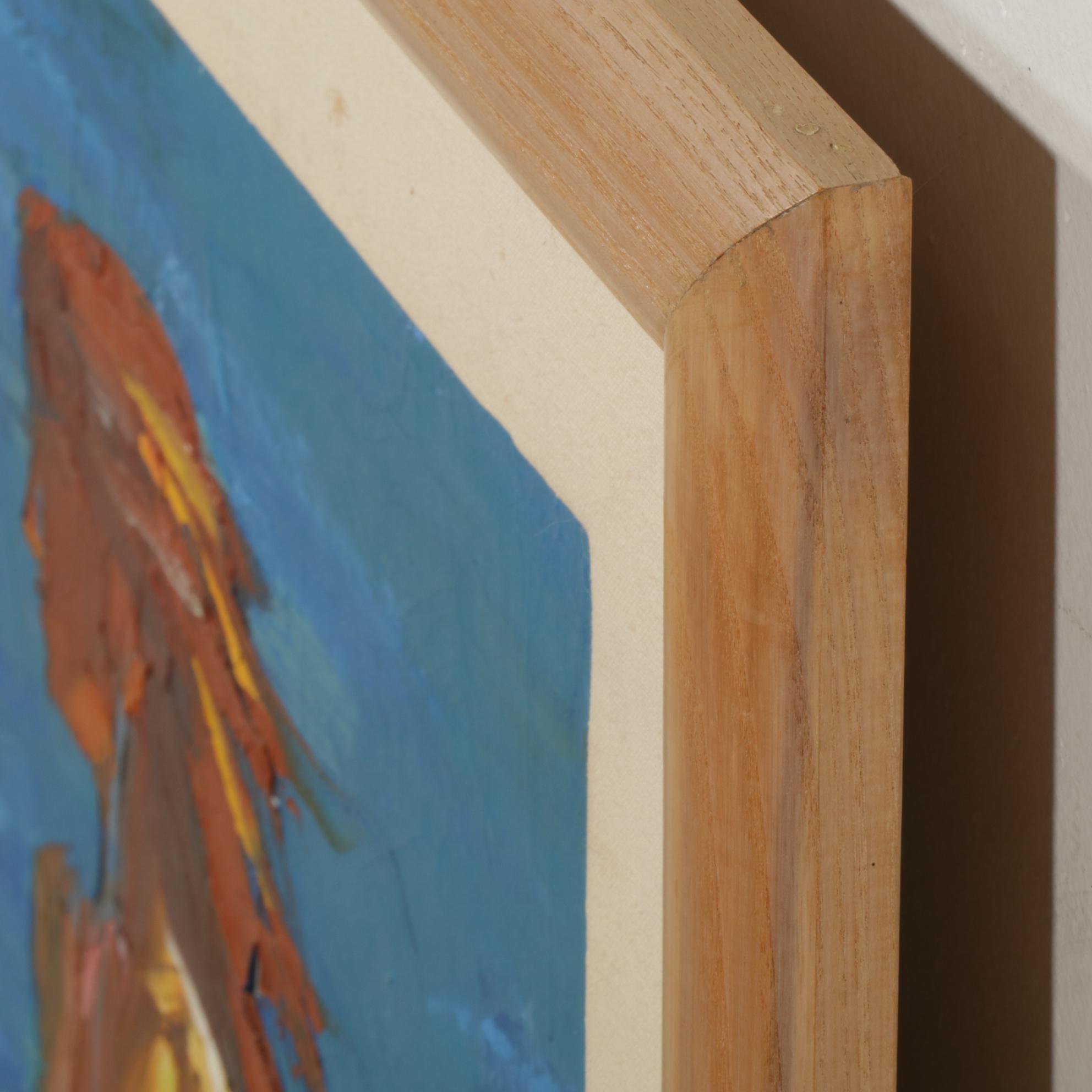 Roy Hustin "A Day at the Beach" Impasto Oil Painting, Late 20th Century