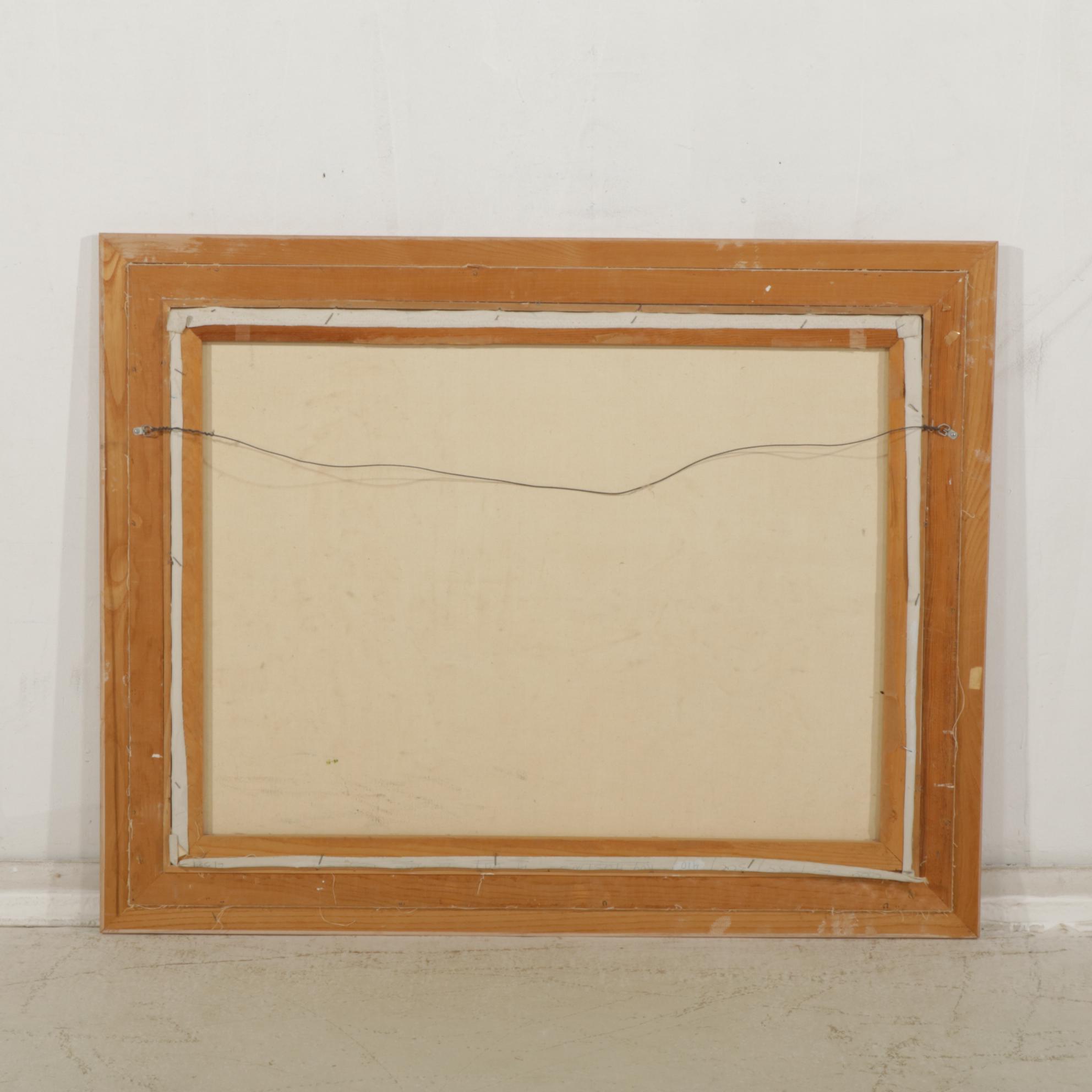 Roy Hustin "A Day at the Beach" Impasto Oil Painting, Late 20th Century