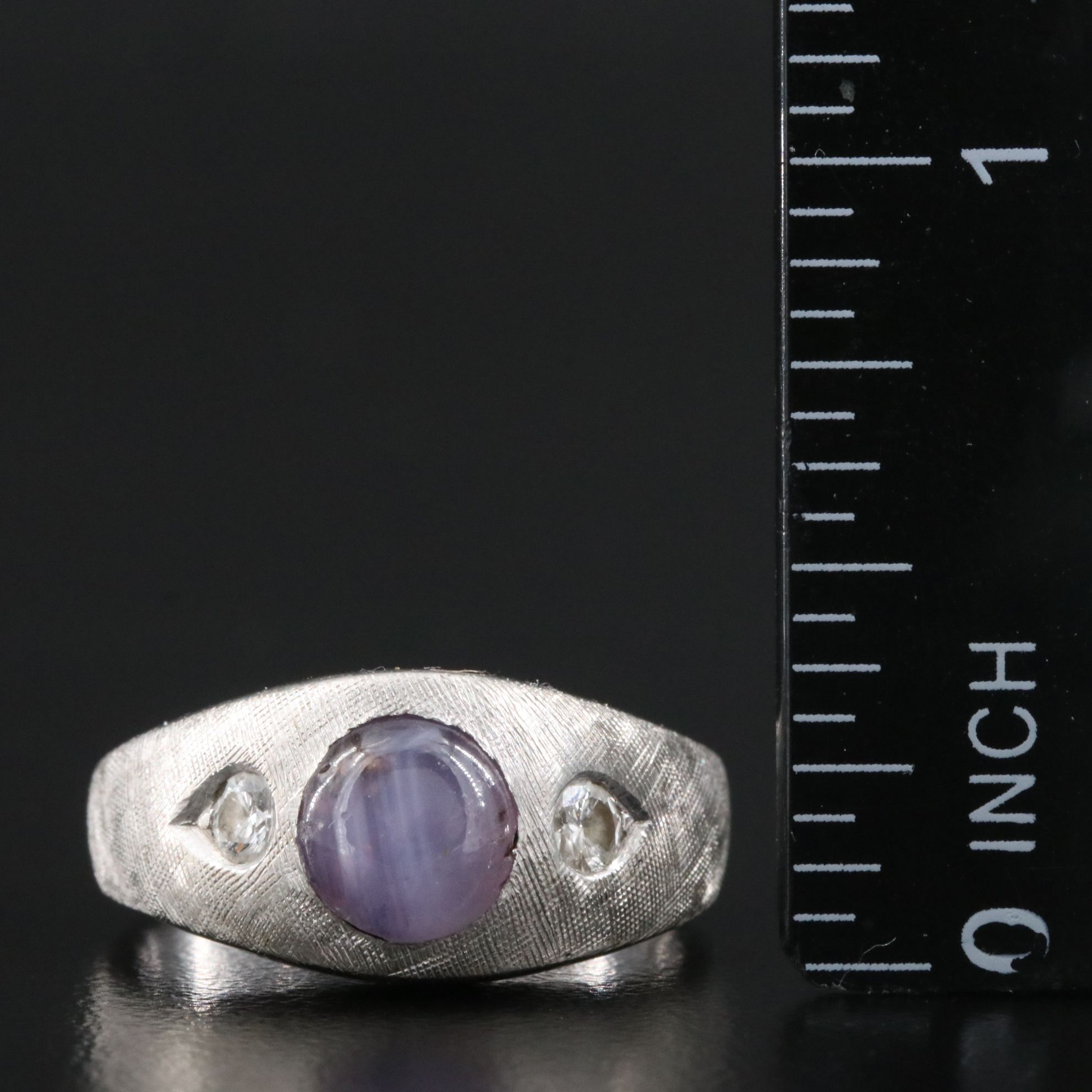 Vintage 14K Star Sapphire and Diamond Ring