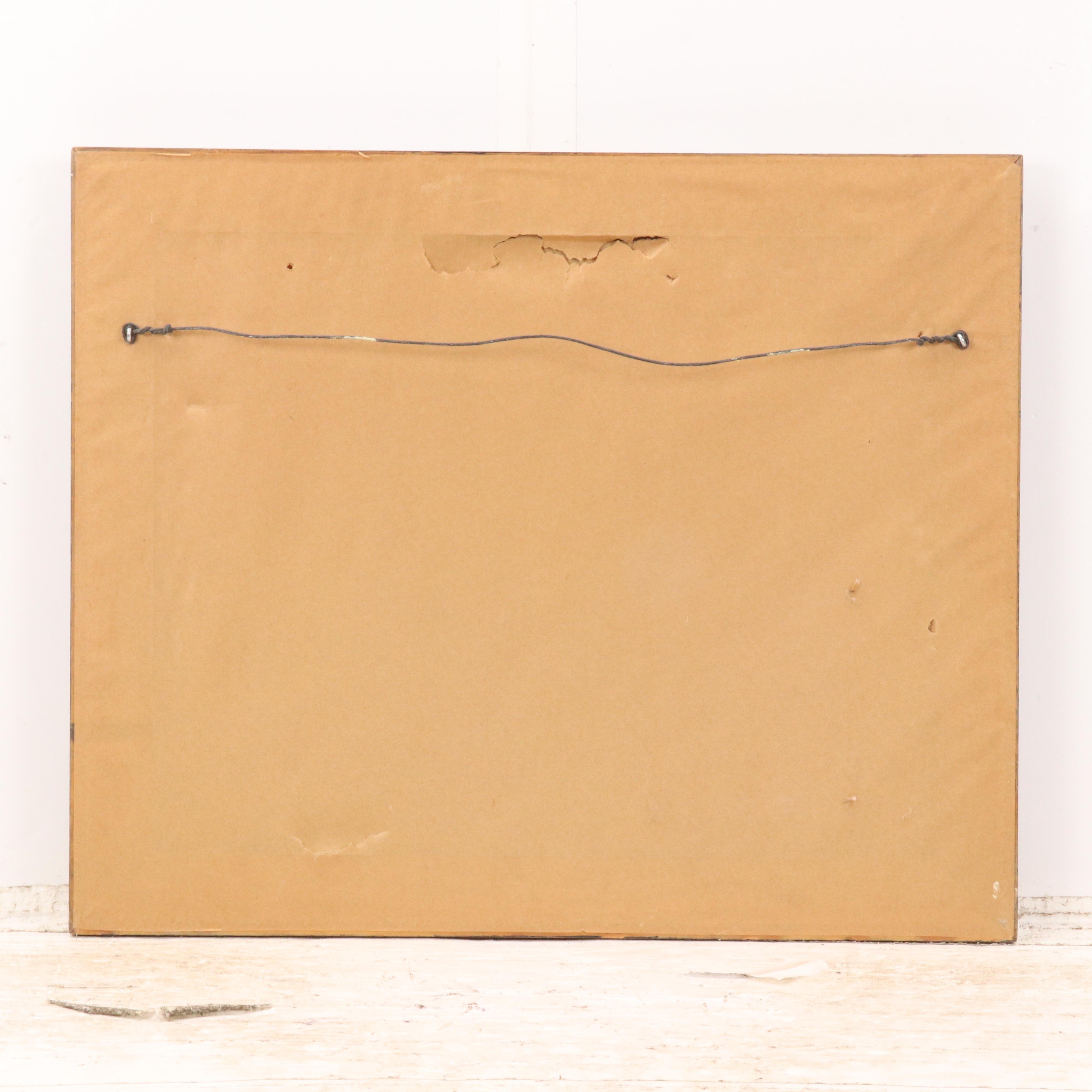 Rural Winter Landscape Watercolor Painting of Farmhouse