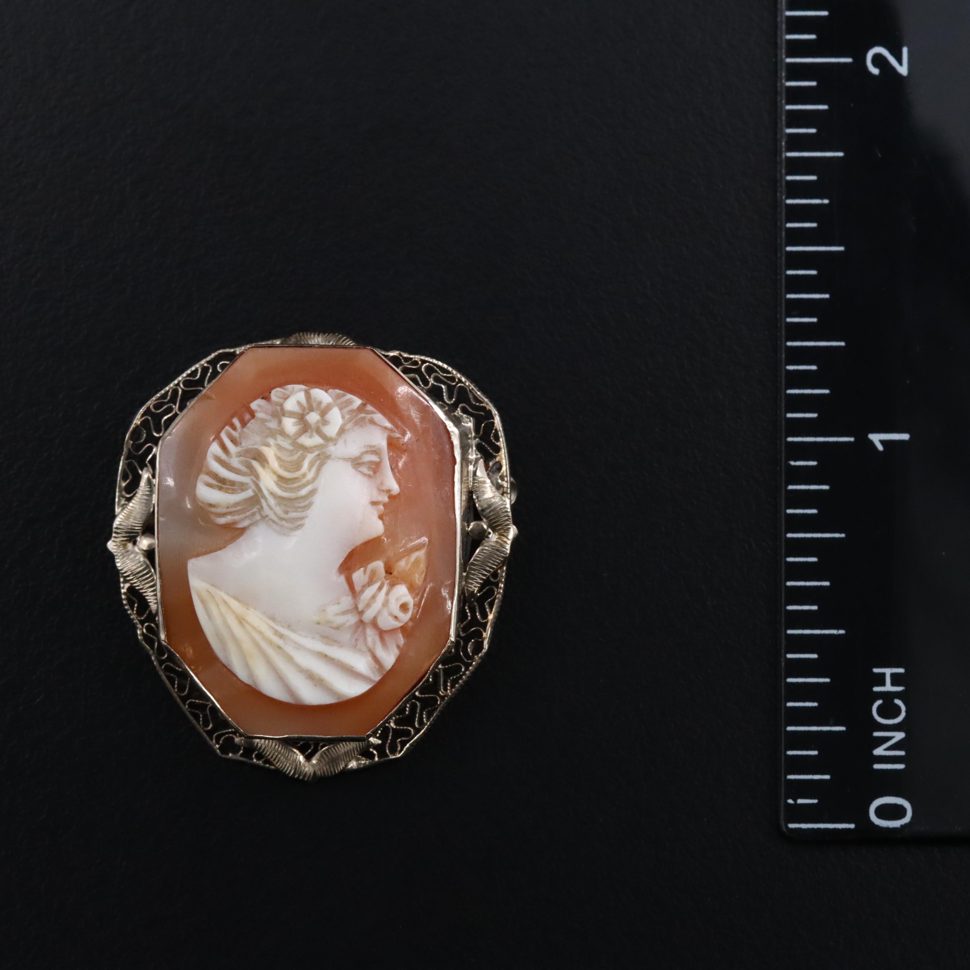 10K, 14K, Platinum, Shell Cameos and Moonstone Featured in Vintage Jewelry