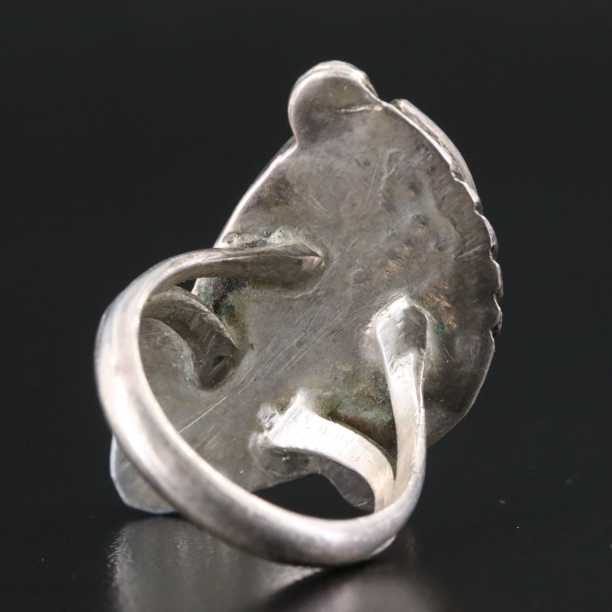 Charlotte Eustace Zuni Sterling Turquoise and Coral Ring