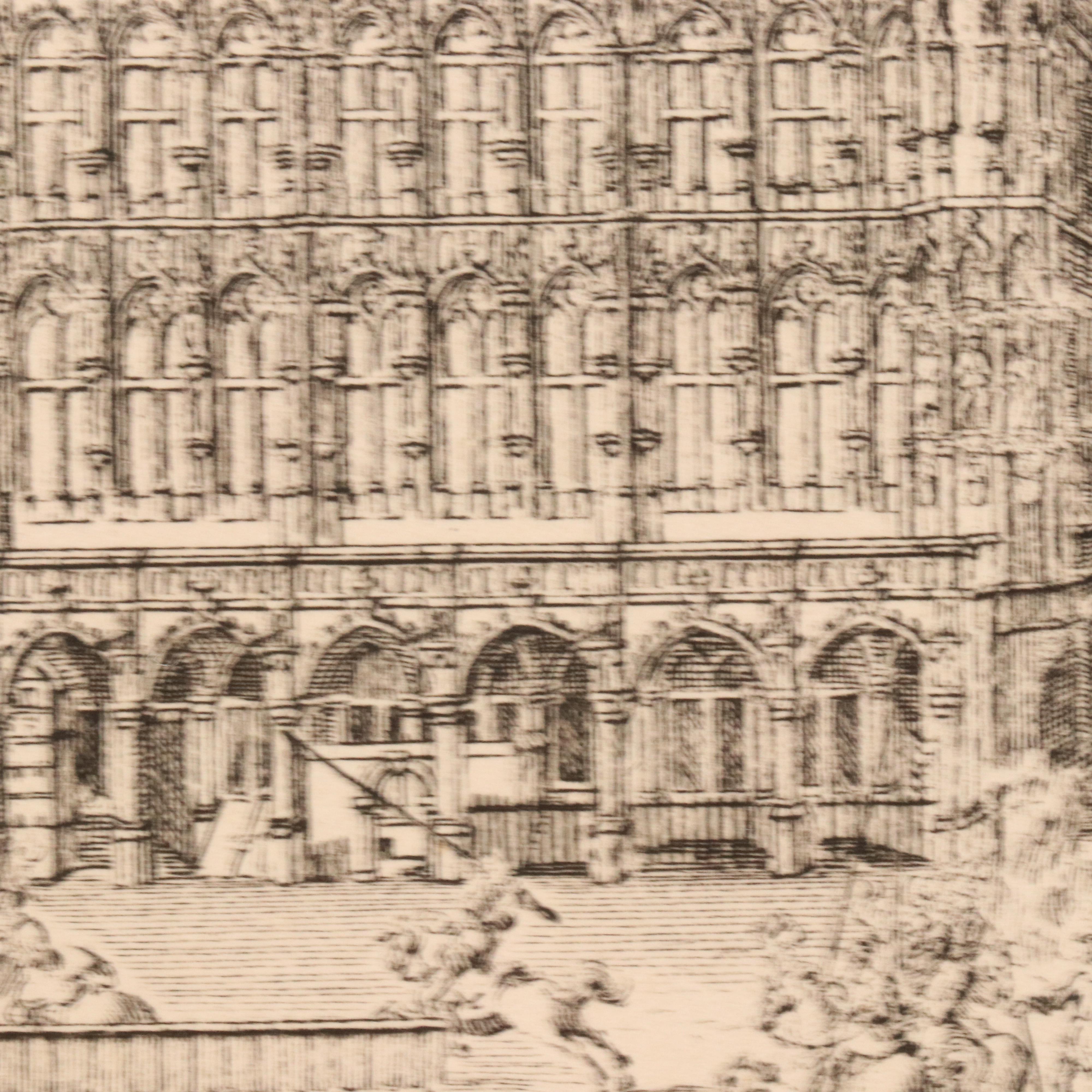 Architectural Engraving "La Maison de Ville de Bruxelles"