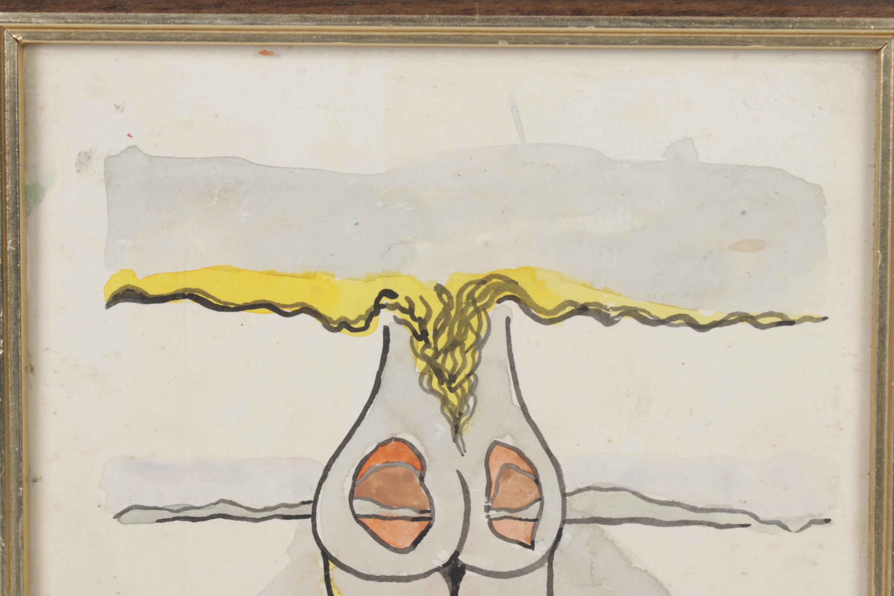 Abstract Watercolor Signed and Dated 1976