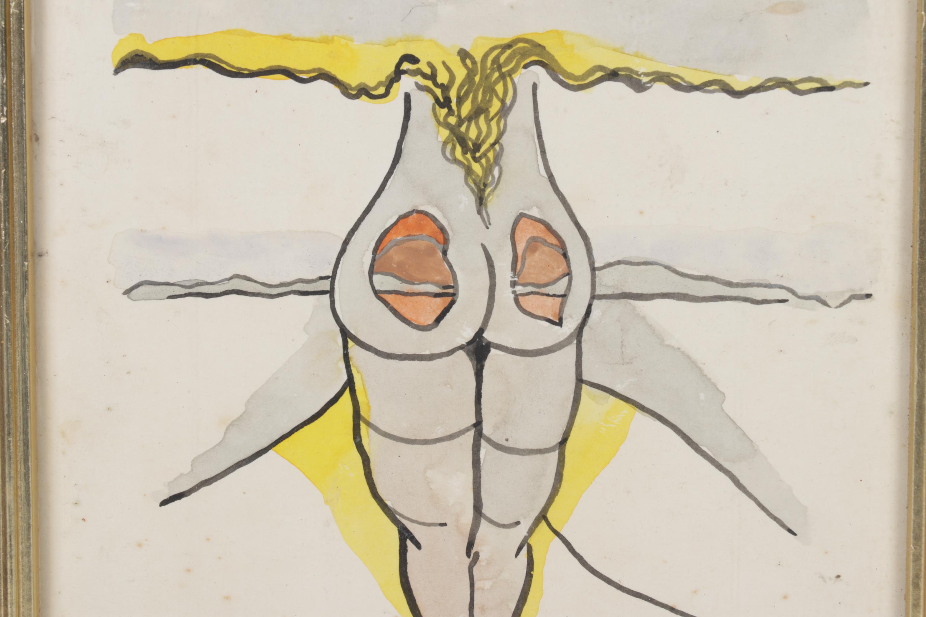 Abstract Watercolor Signed and Dated 1976