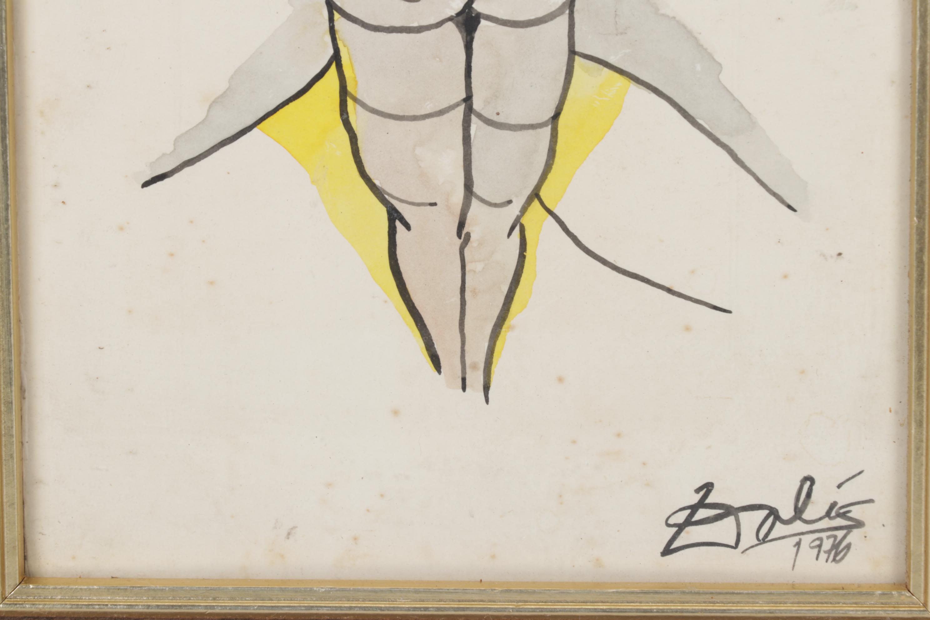 Abstract Watercolor Signed and Dated 1976