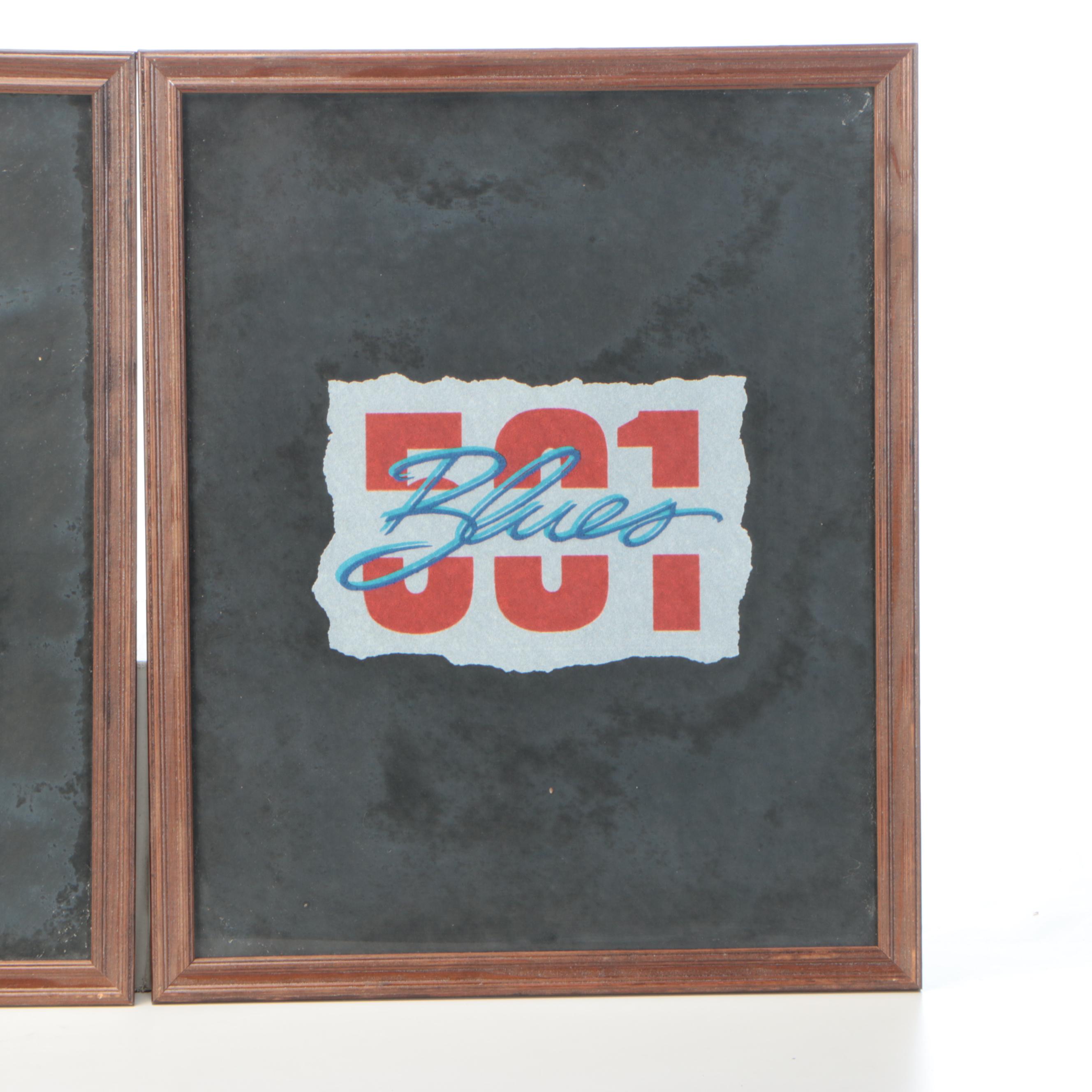 Levi Strauss "Levi's 501 Blues" Framed Advertising with Levi Strauss Satchel