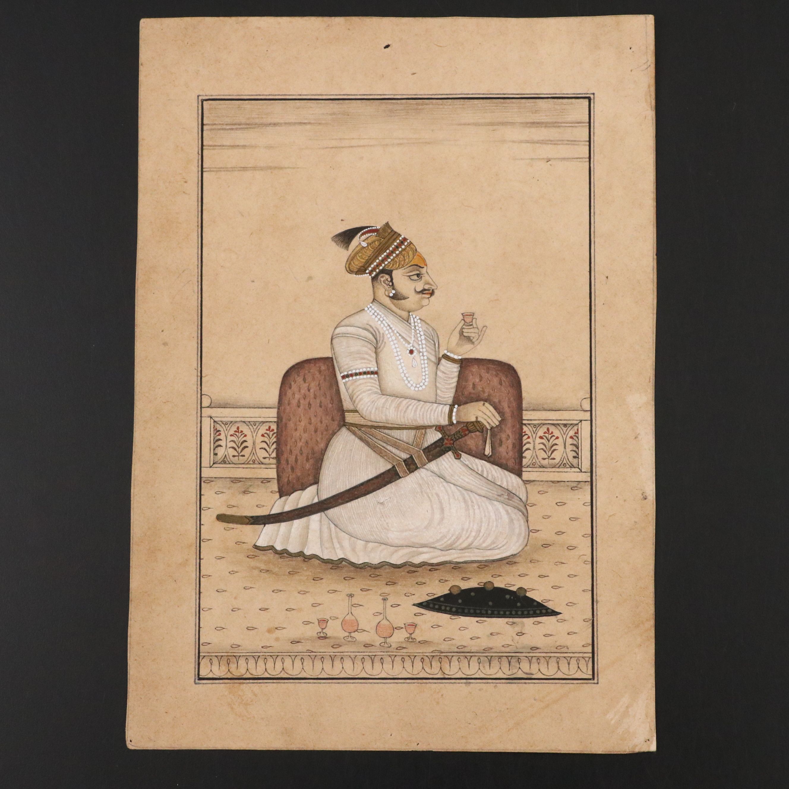 Antique Mughal Indian Illuminated Manuscript Pages