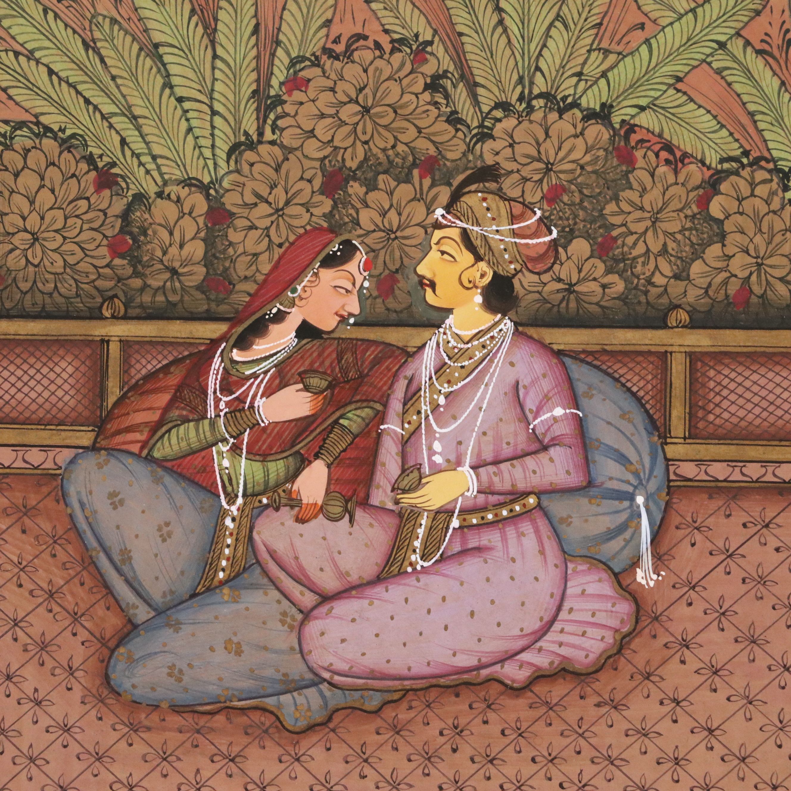 Antique Mughal Indian Illuminated Manuscript Pages