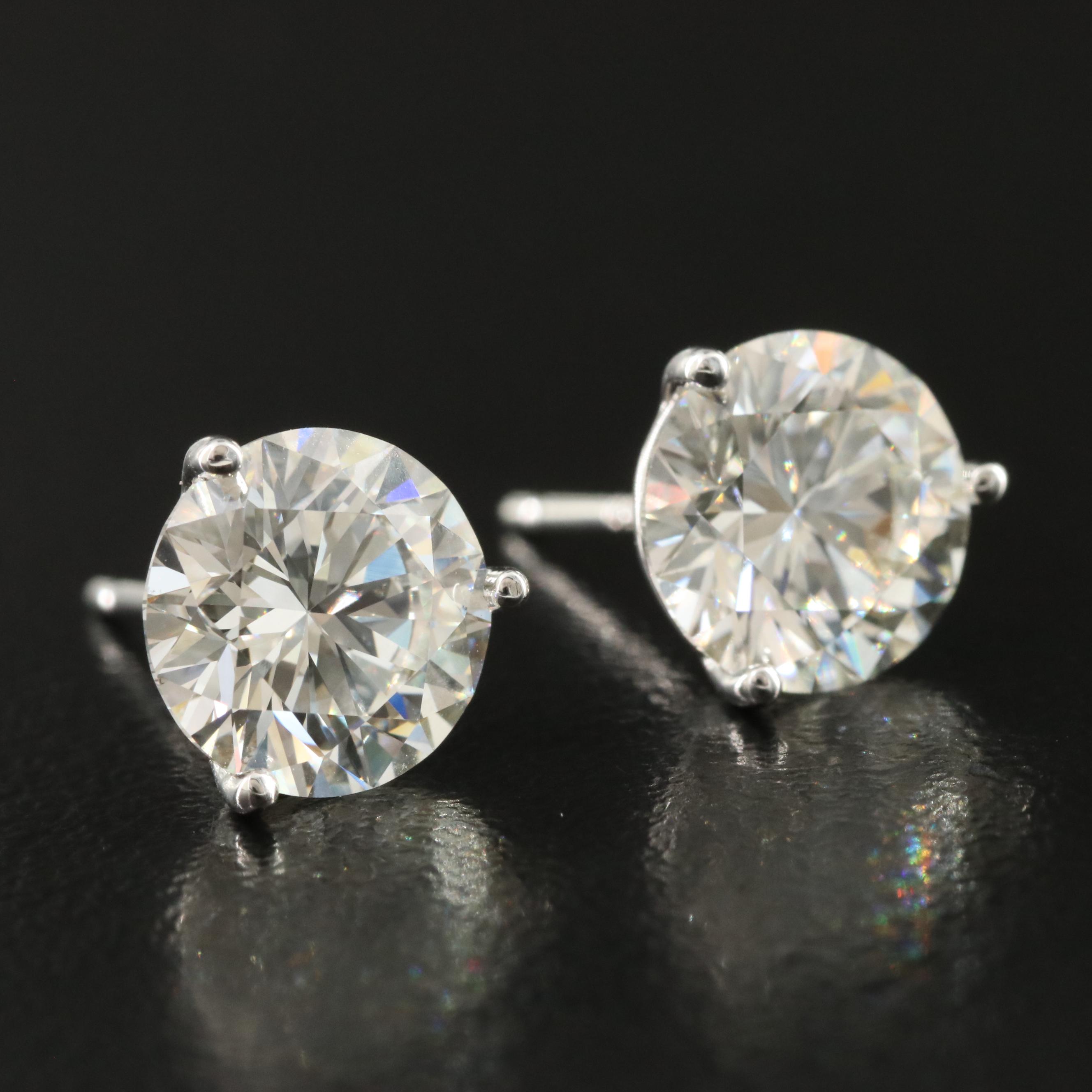18K 4.00 CTW Lab Grown Diamond Solitaire Earrings