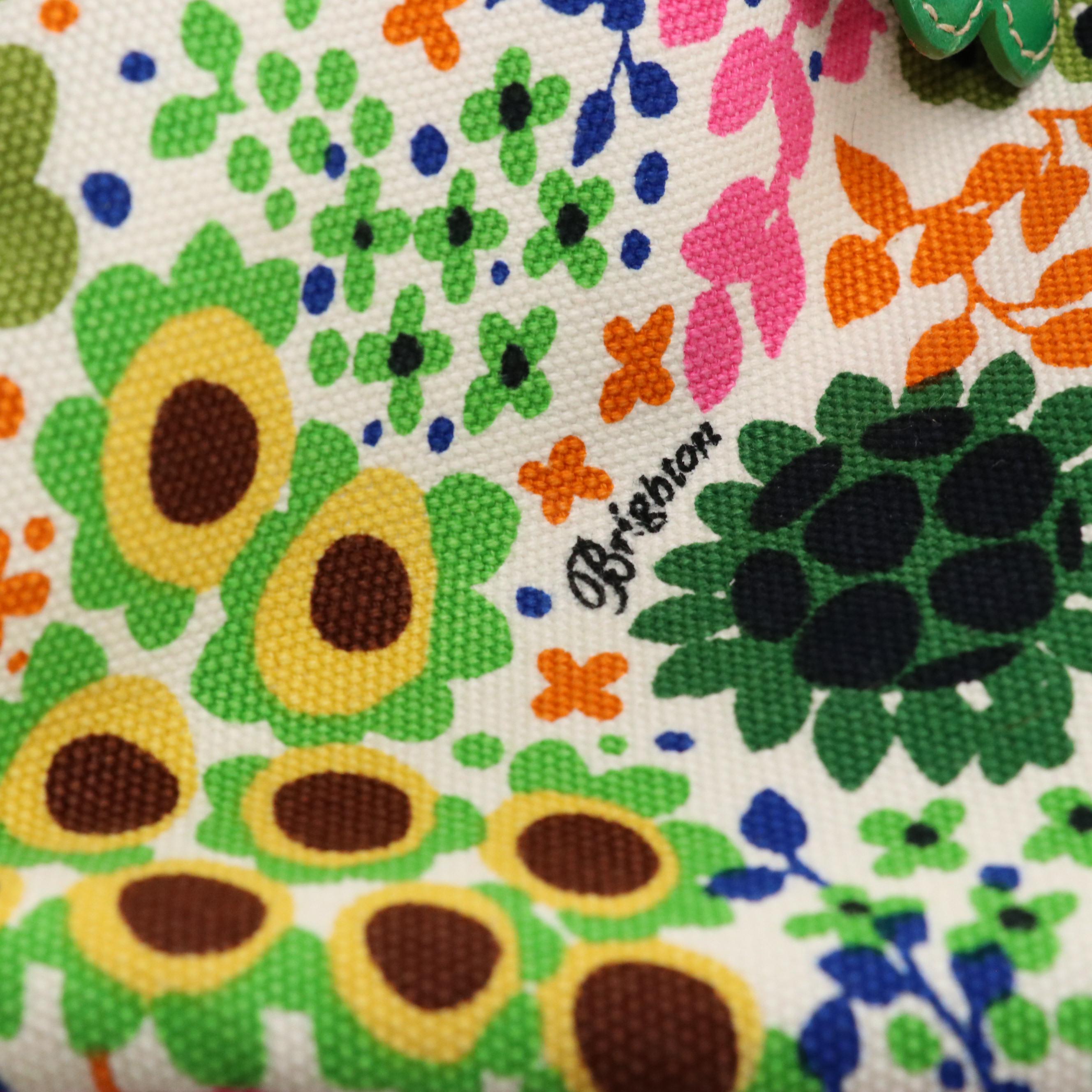 Brighton Tye Woven Raffia Shoulder Bag and Petunia Floral Textile Tote w/ Boxes