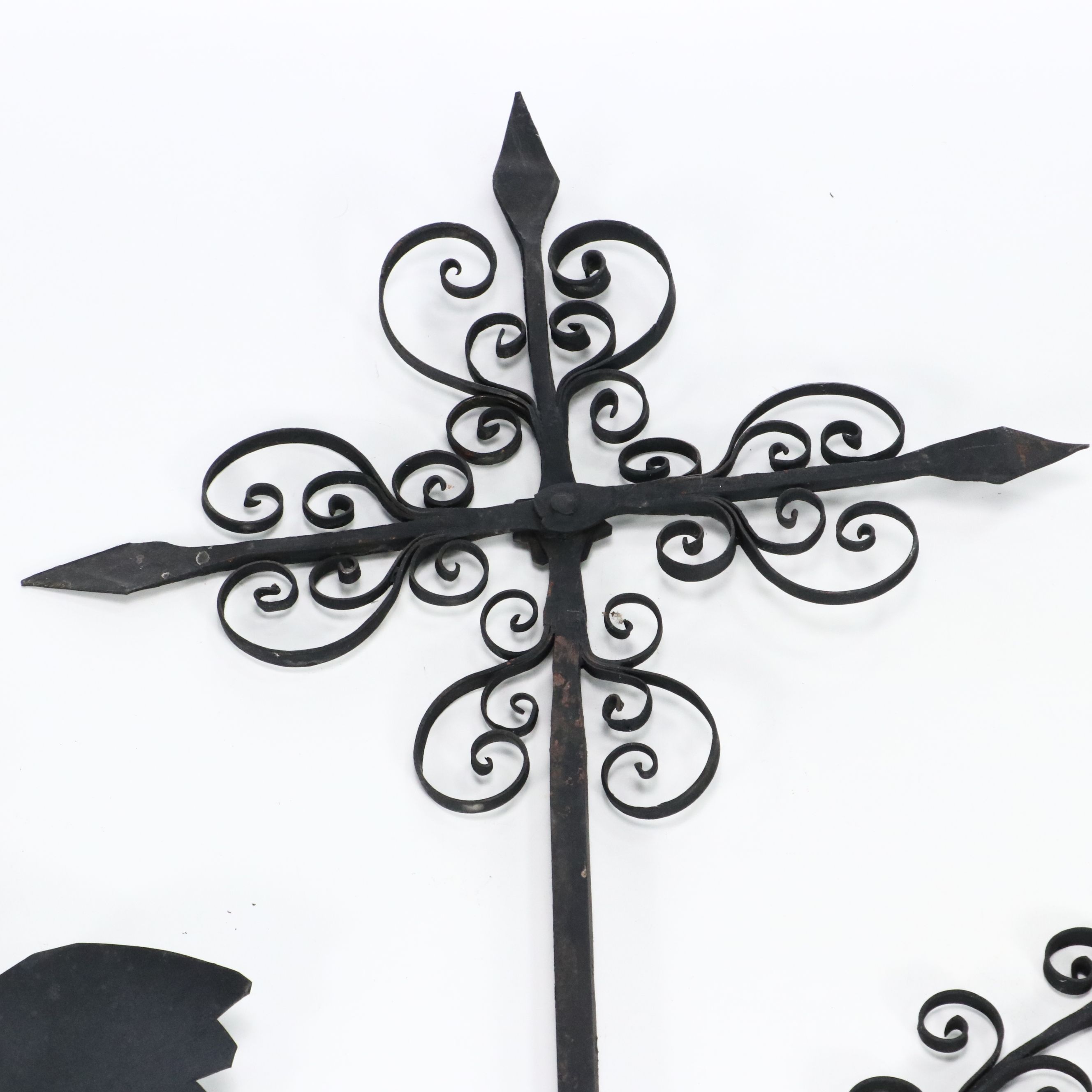 Folk Art Cast Iron Rooster Weather Vane