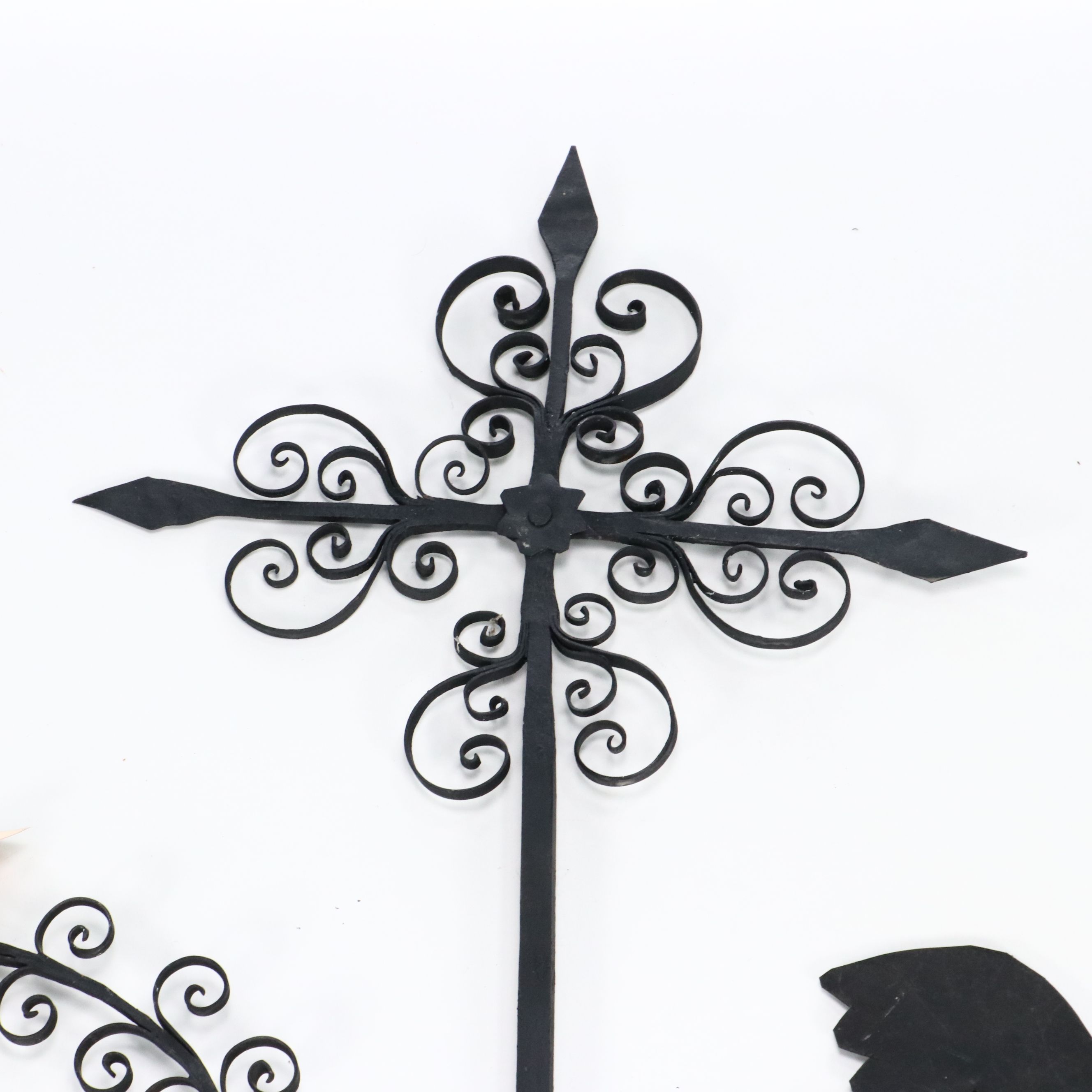 Folk Art Cast Iron Rooster Weather Vane