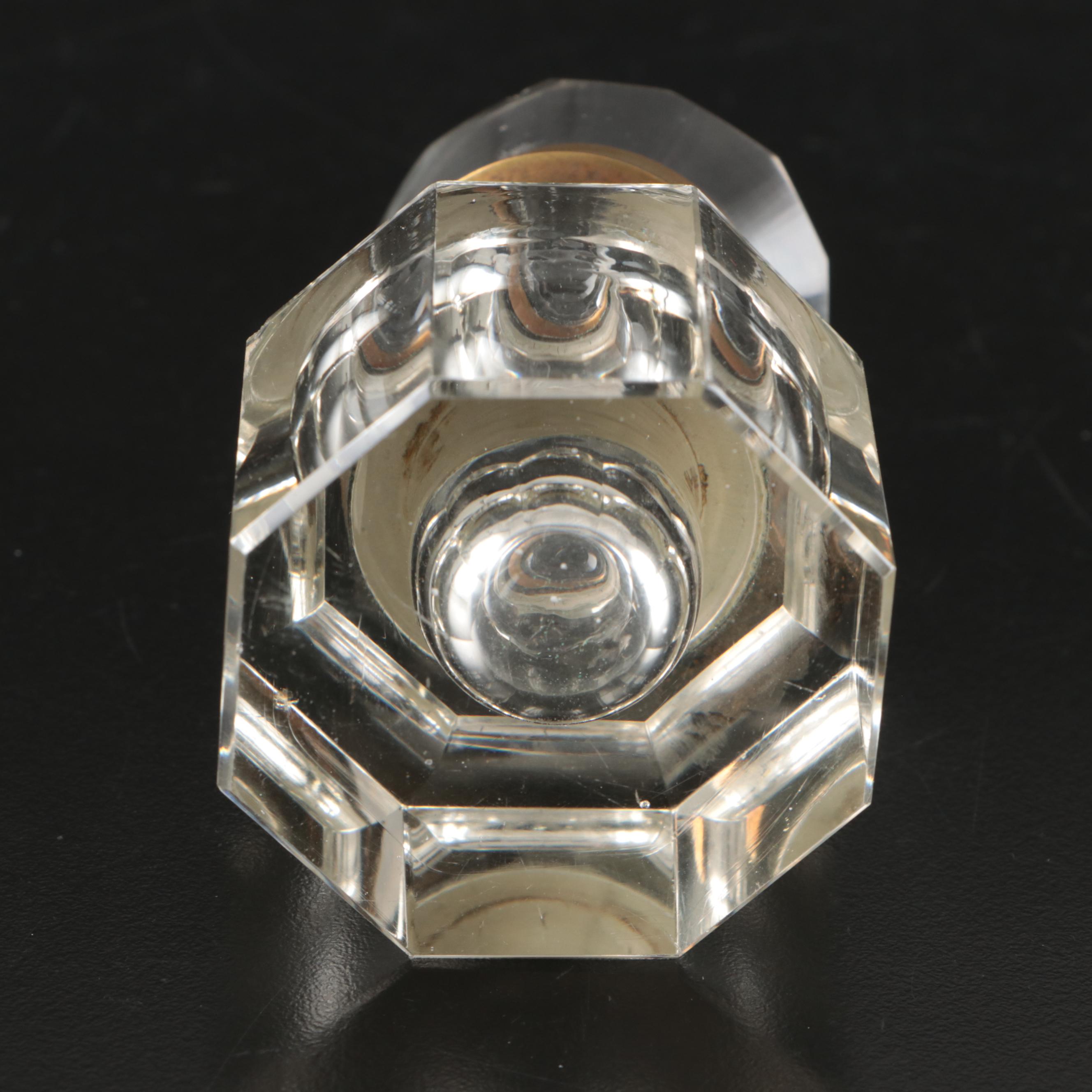 Victorian Glass and Brass Inkwells, Late 19th/Early 20th Century