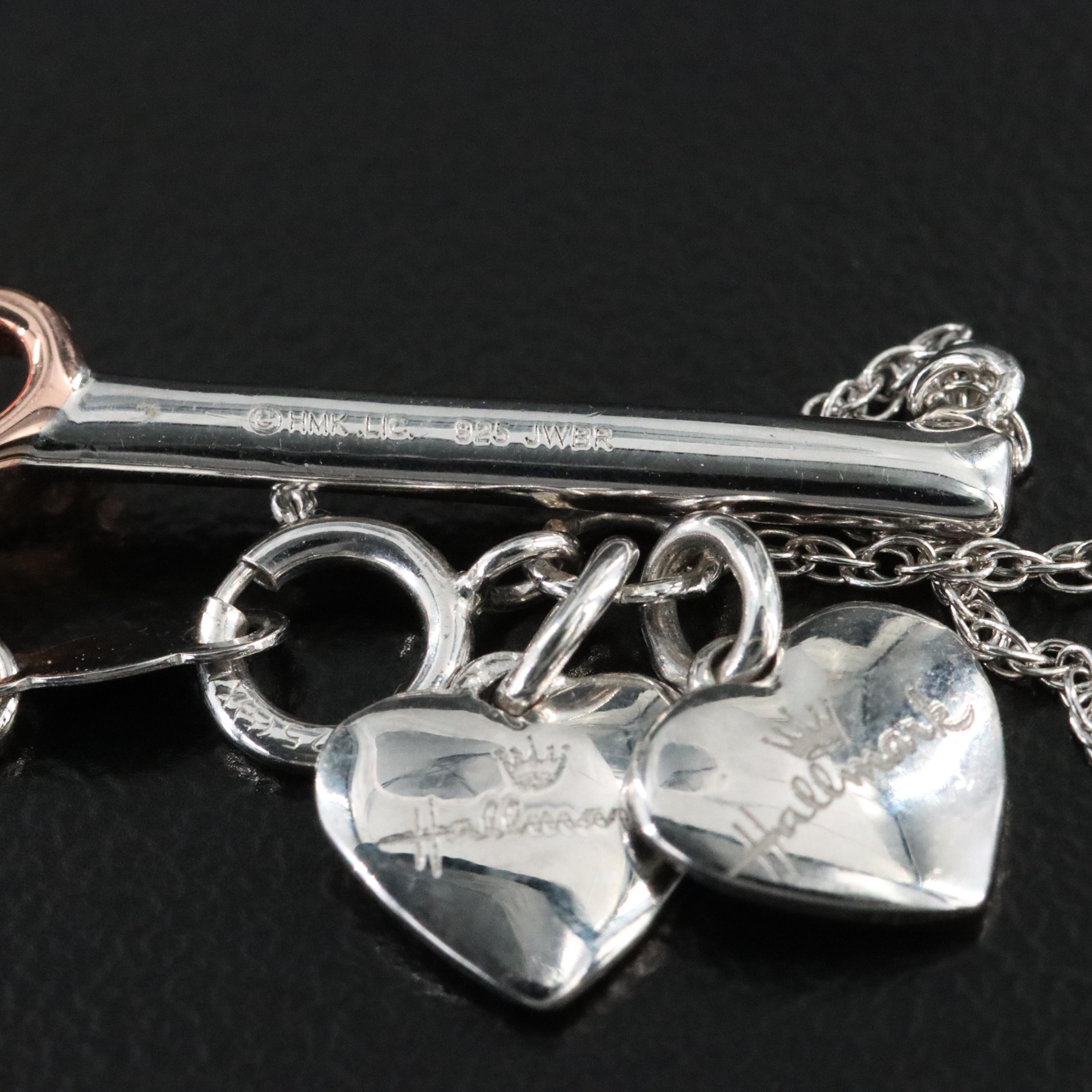 Sterling Ruby and Diamond Bar Necklace