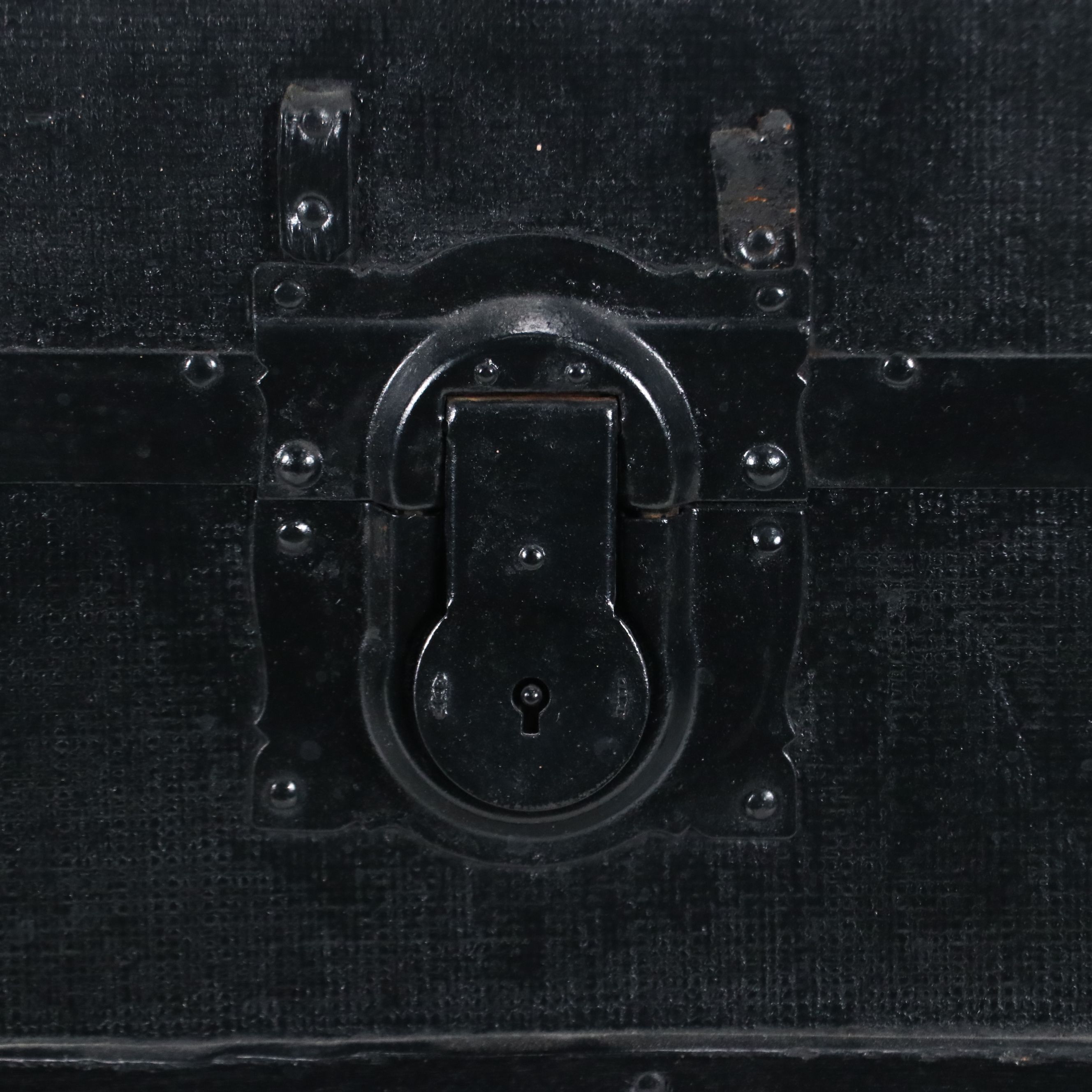 Vintage Black Wood Steamer Trunk