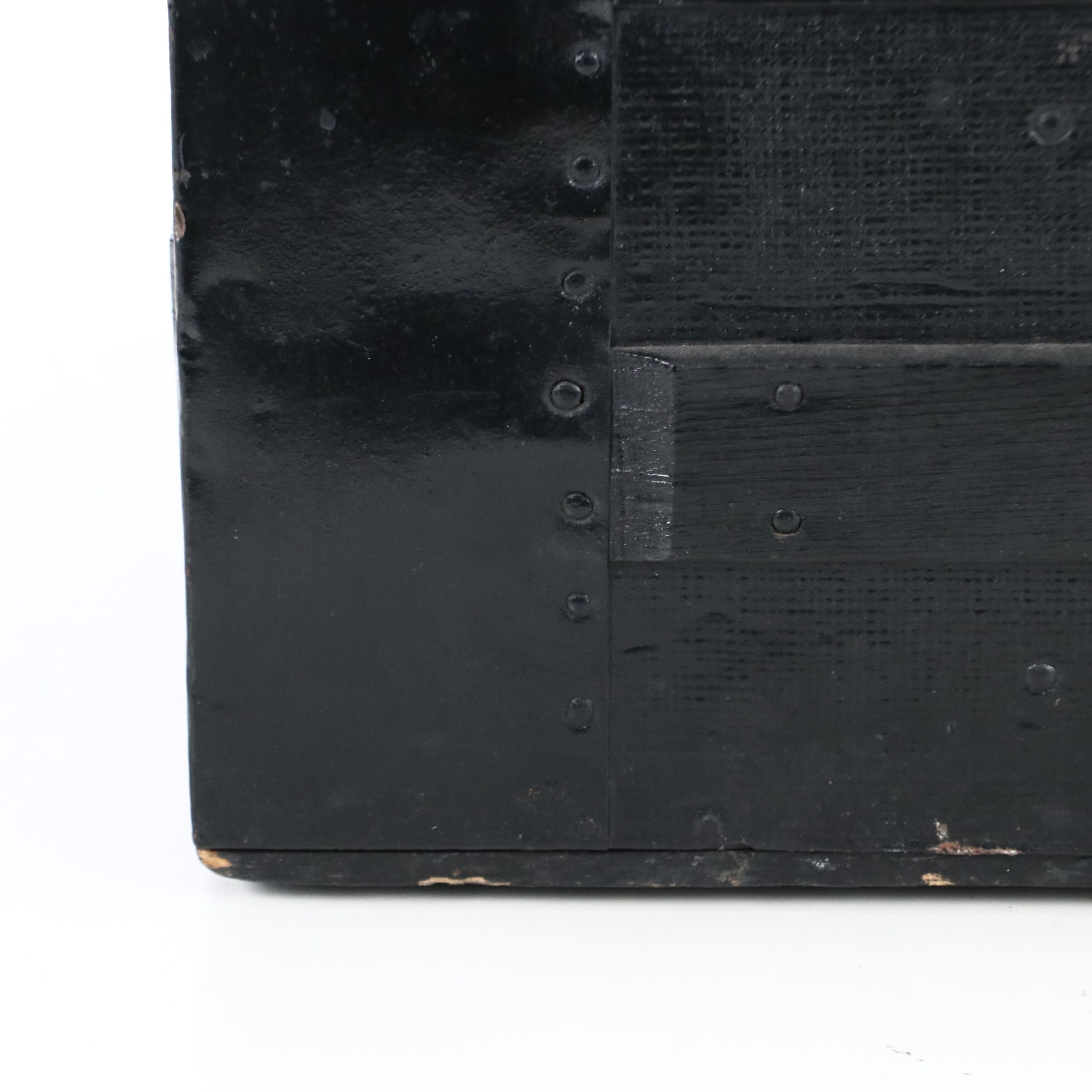 Vintage Black Wood Steamer Trunk