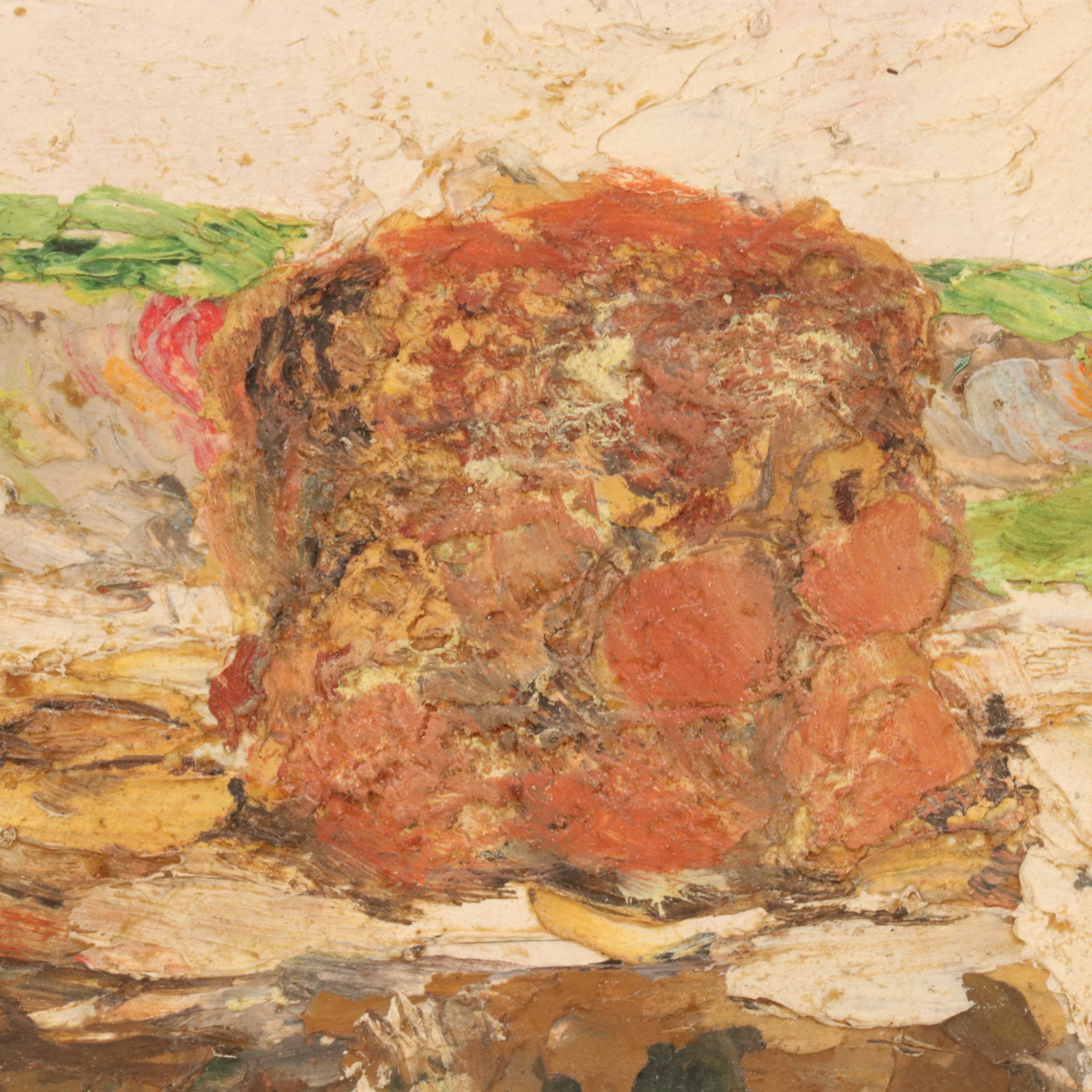 Waterfall Landscape Oil Painting, Mid-20th Century