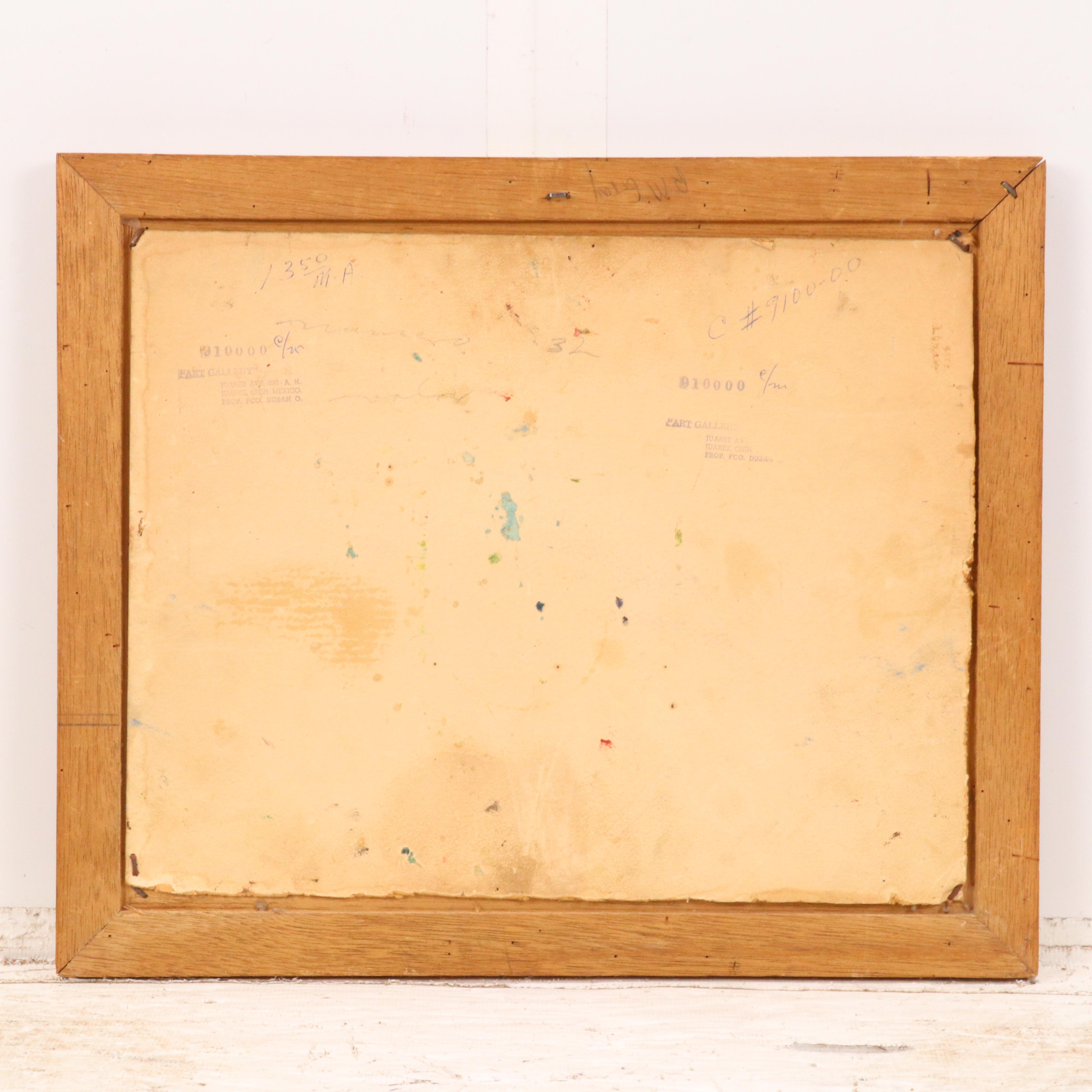 Waterfall Landscape Oil Painting, Mid-20th Century