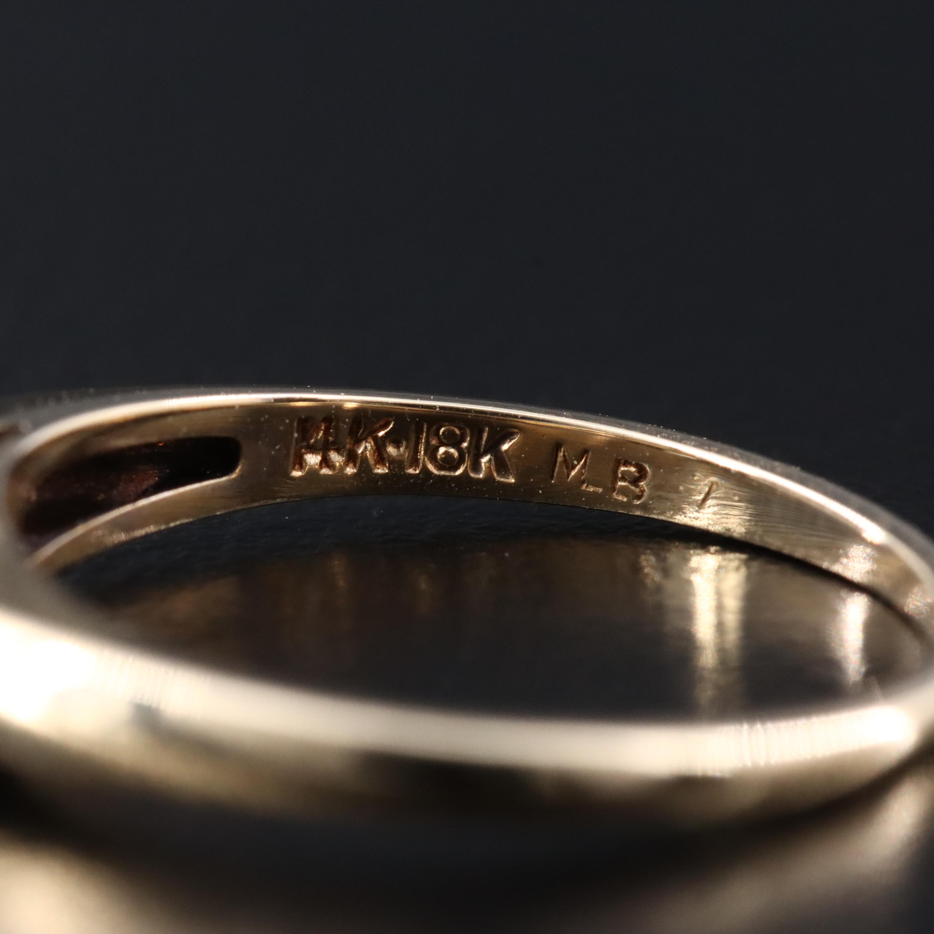 Vintage 14K 0.10 CTW Diamond Ring with 18K Settings