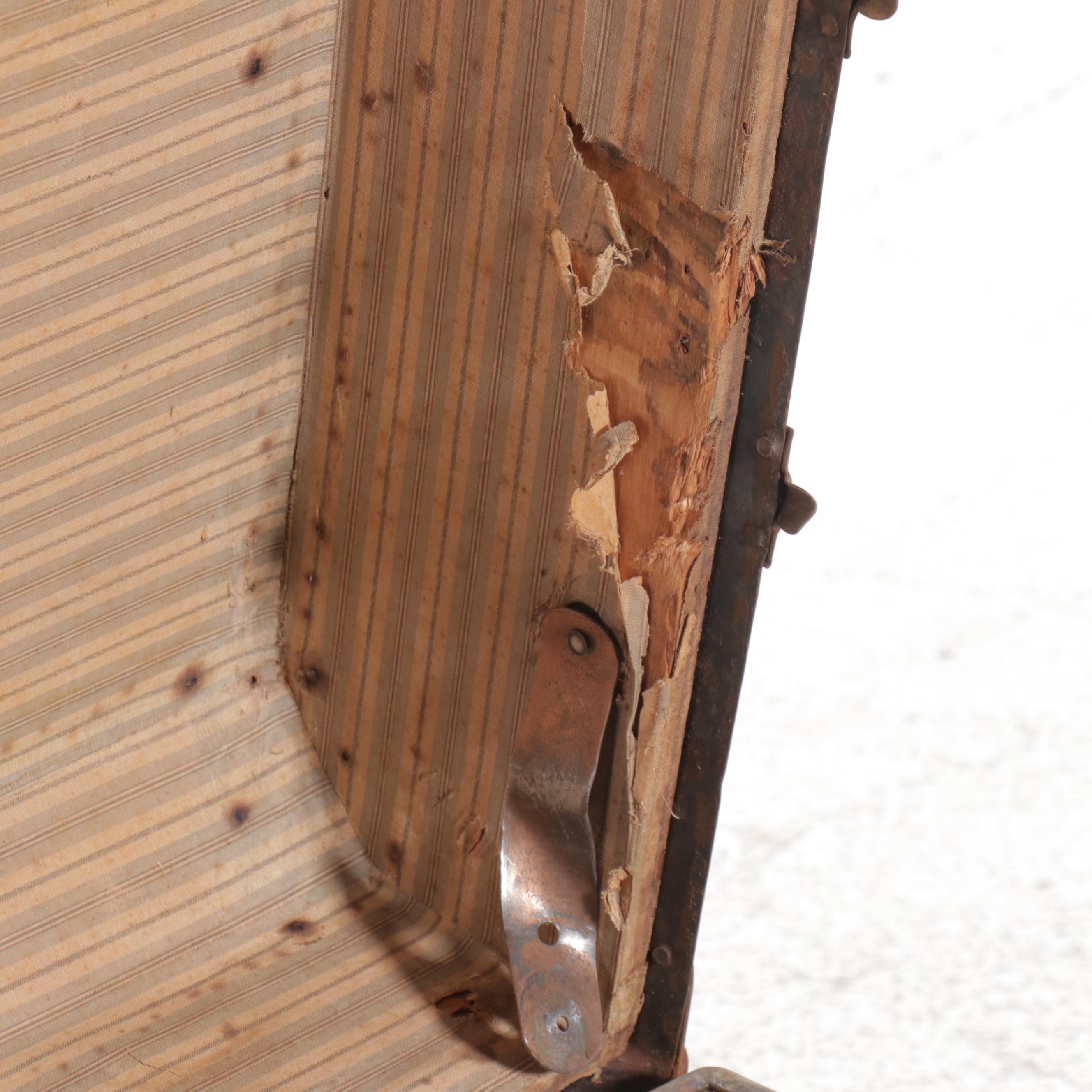 Neverbreak Leather Clad Steamer Trunk, Early to Mid-20th Century