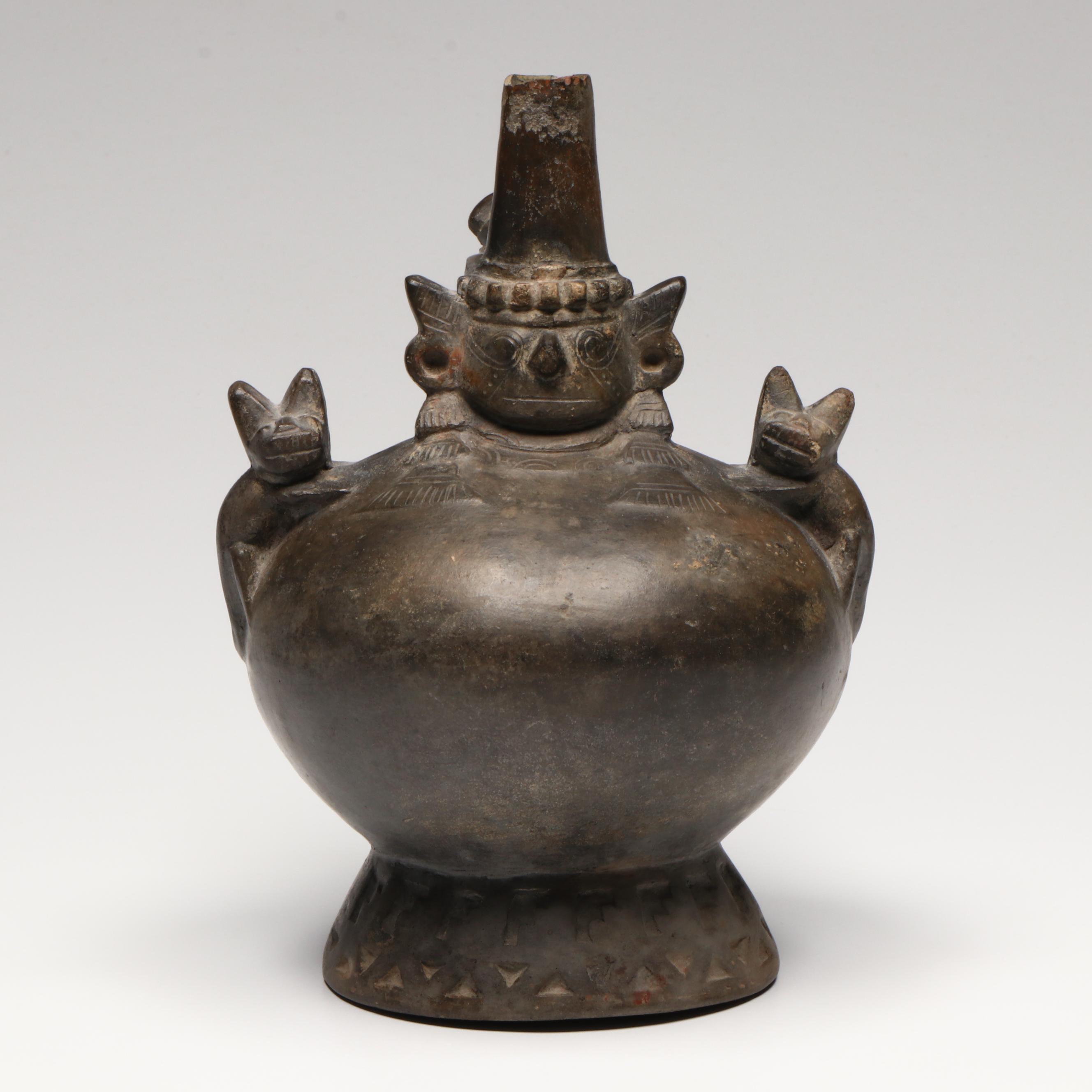 Lambayeque (Sicán) Pre-Columbian Blackware Bottle