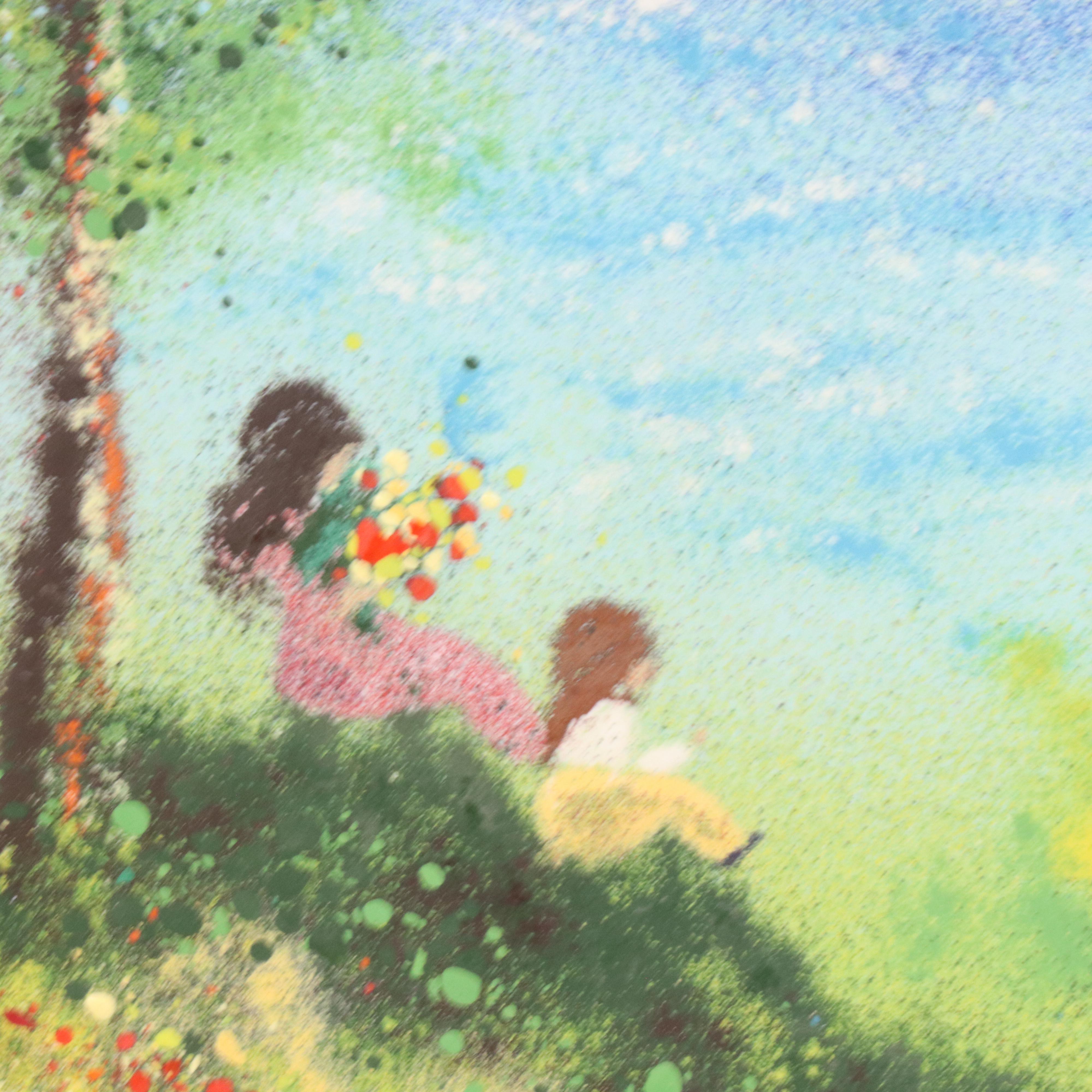 Louis Cardin Impressionist Figurative Enamel Painting on Copper