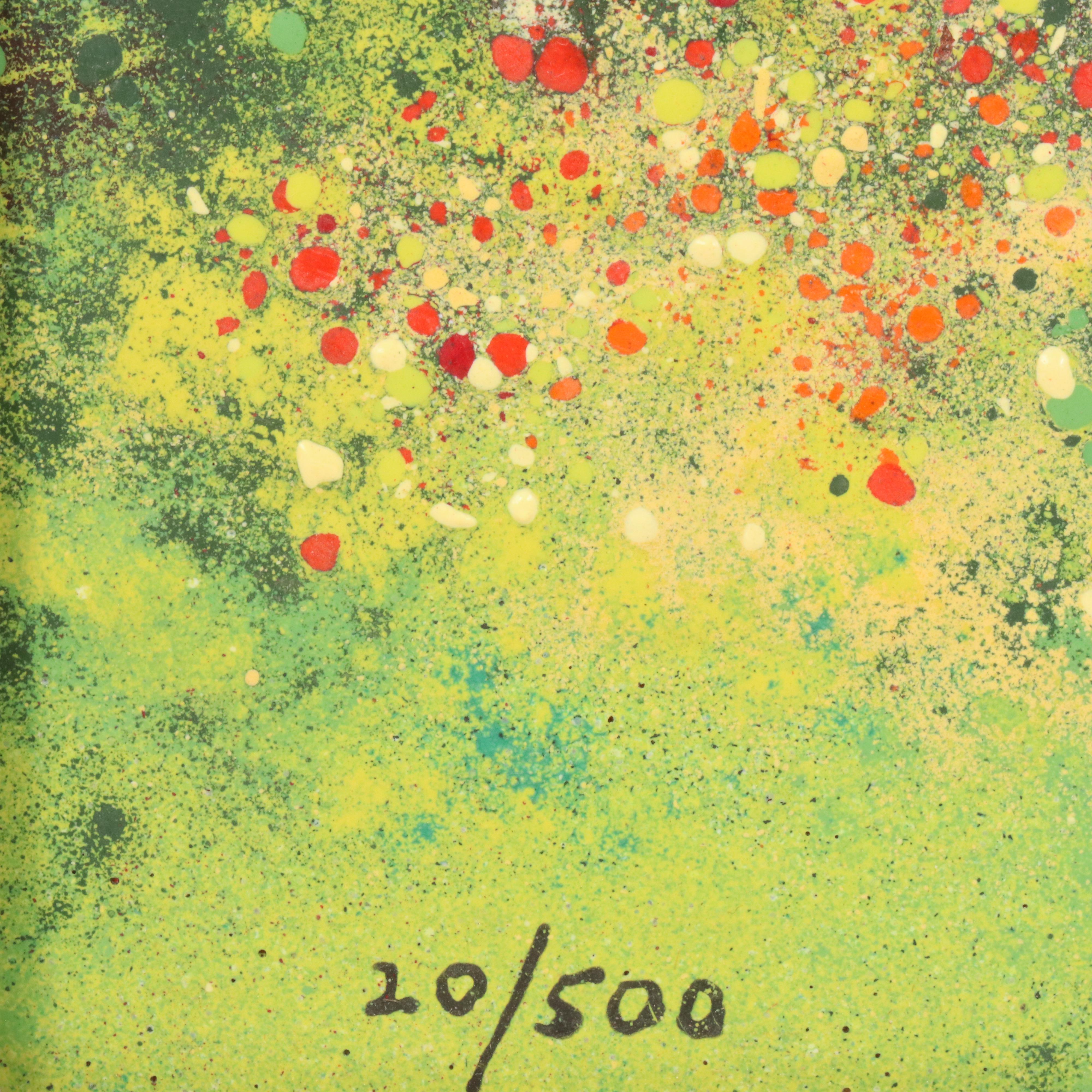 Louis Cardin Impressionist Figurative Enamel Painting on Copper