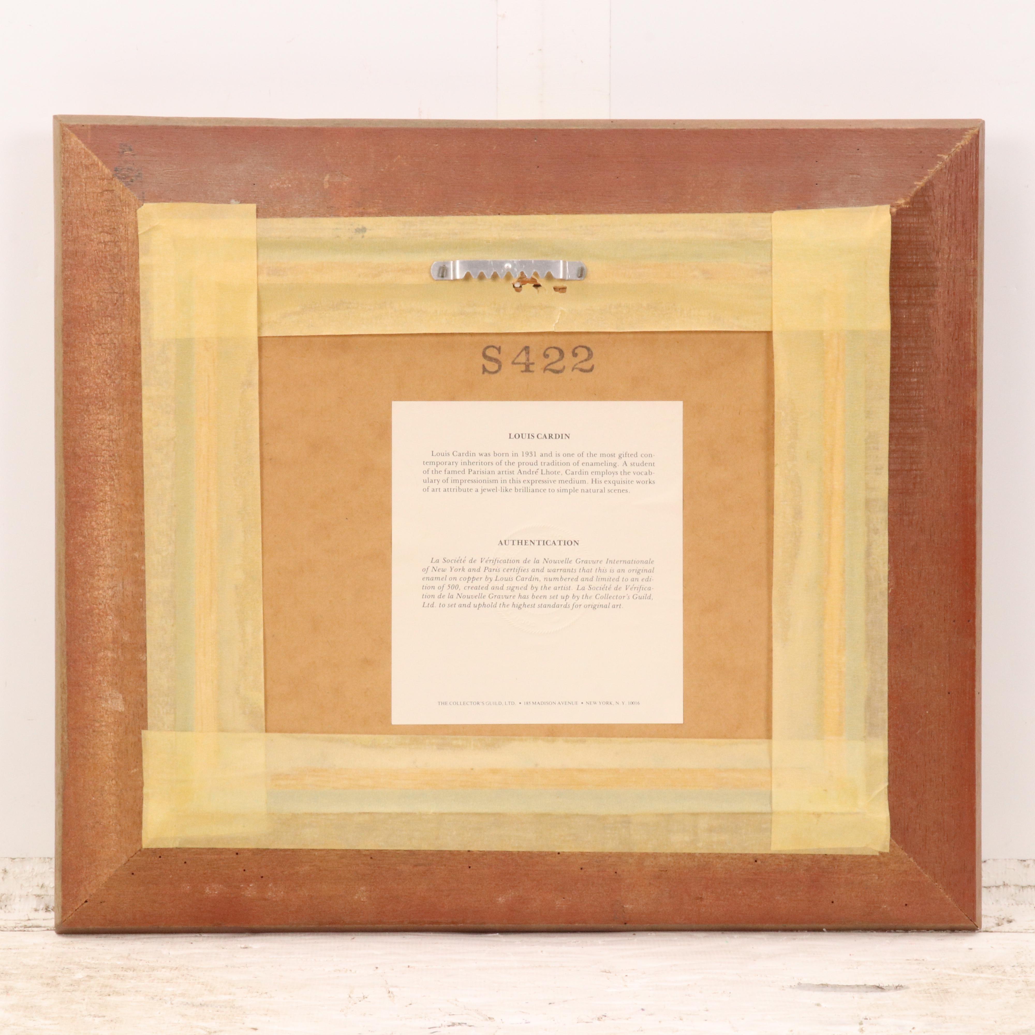 Louis Cardin Impressionist Figurative Enamel Painting on Copper