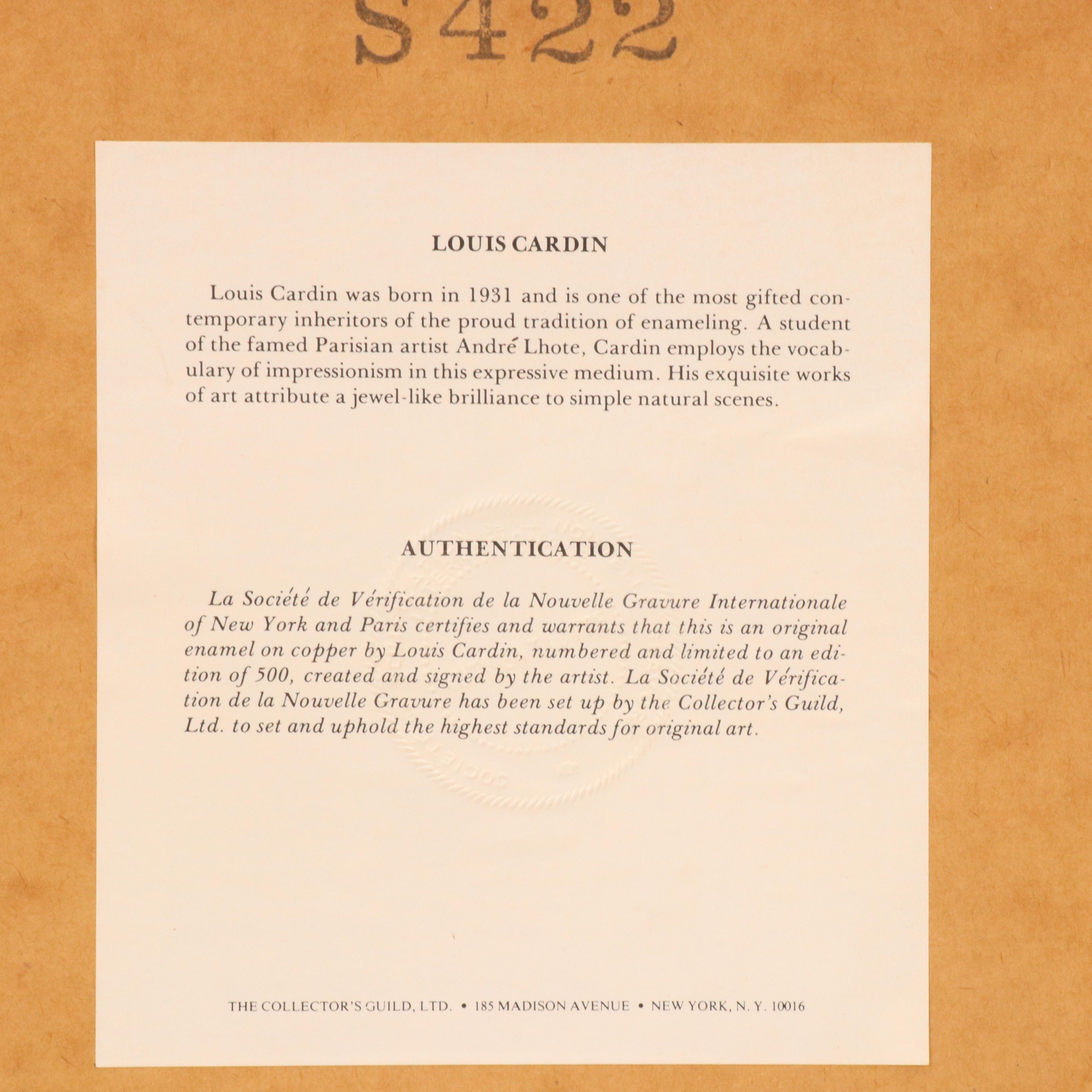 Louis Cardin Impressionist Figurative Enamel Painting on Copper