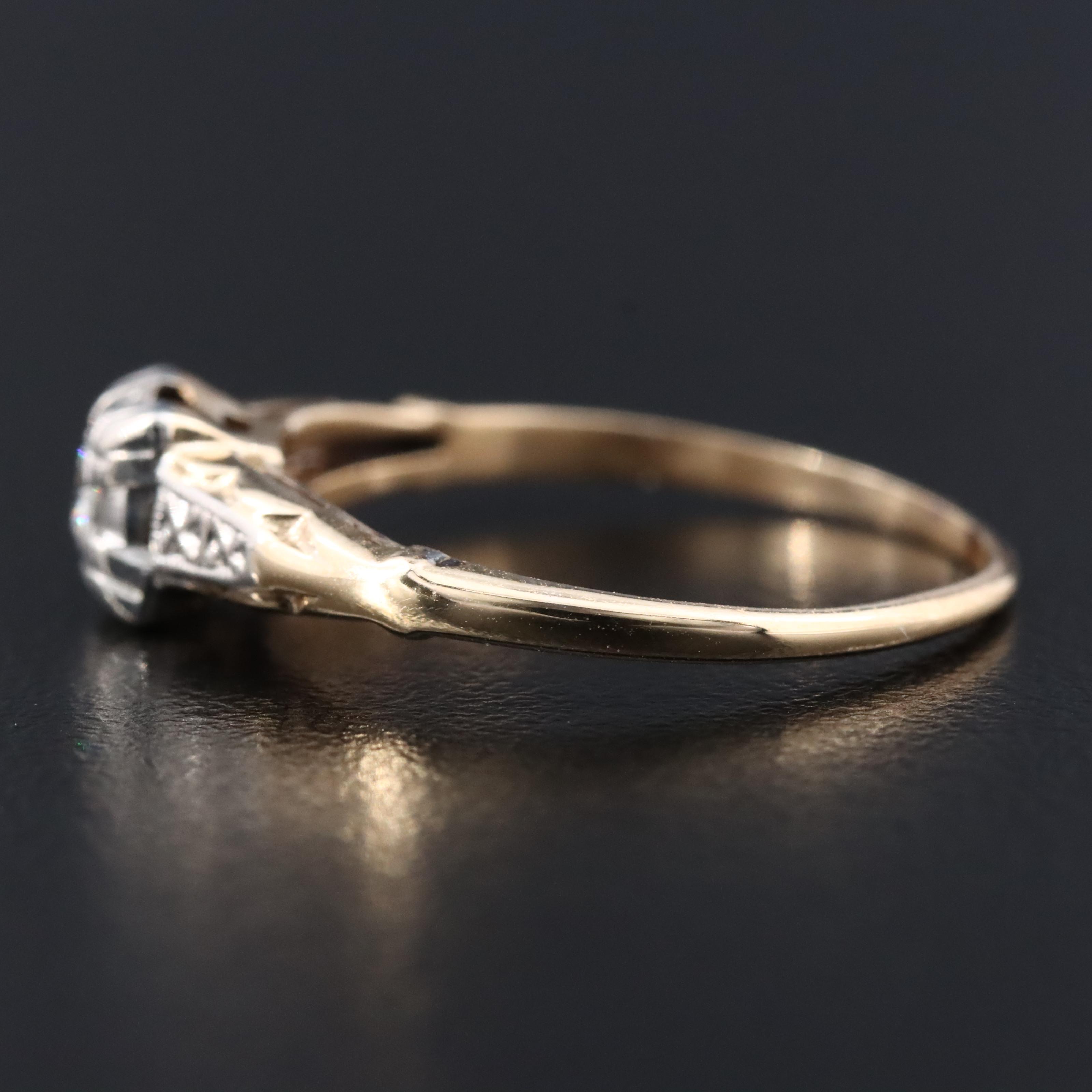 Vintage 14K 0.08 CT Diamond Ring with Palladium Settings
