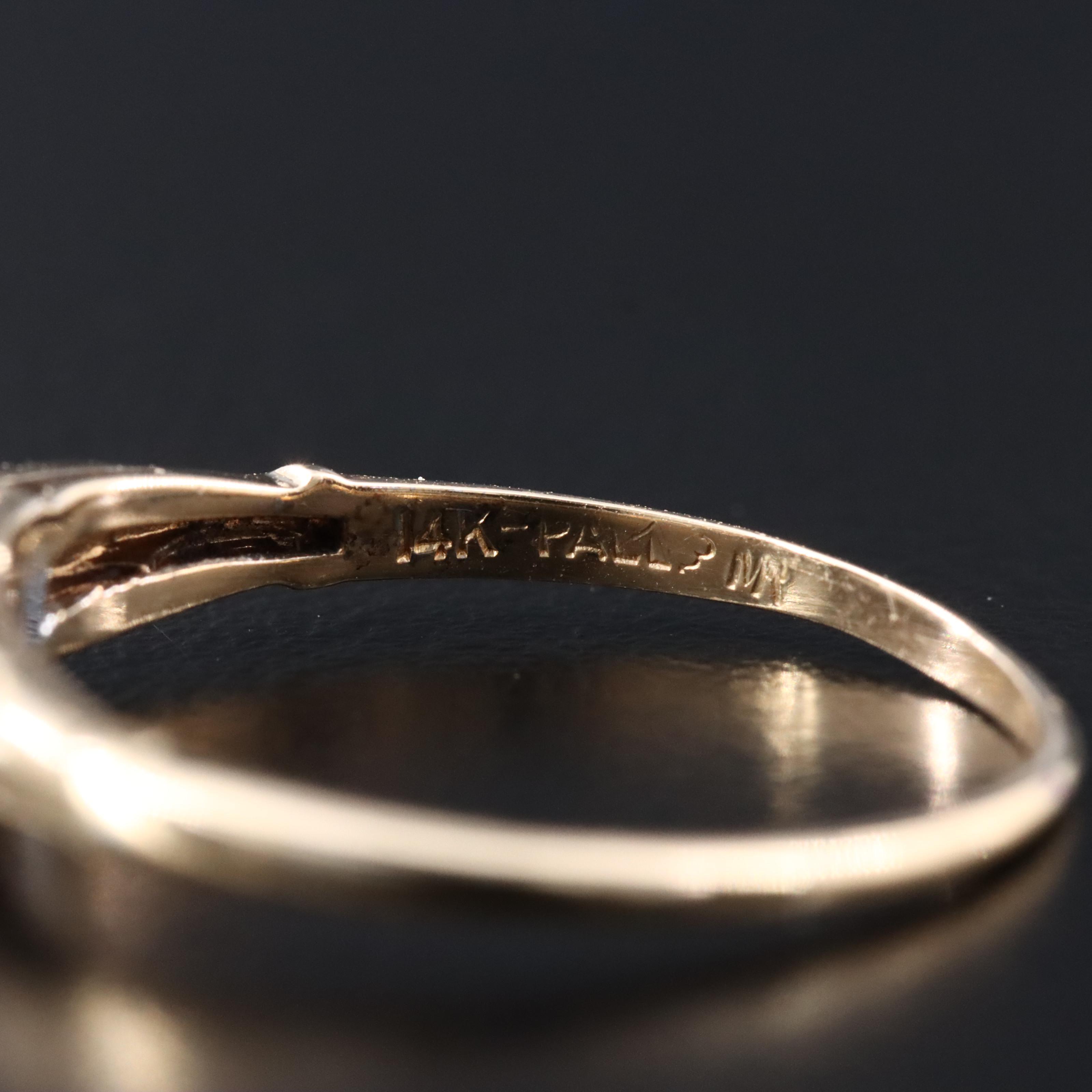 Vintage 14K 0.08 CT Diamond Ring with Palladium Settings