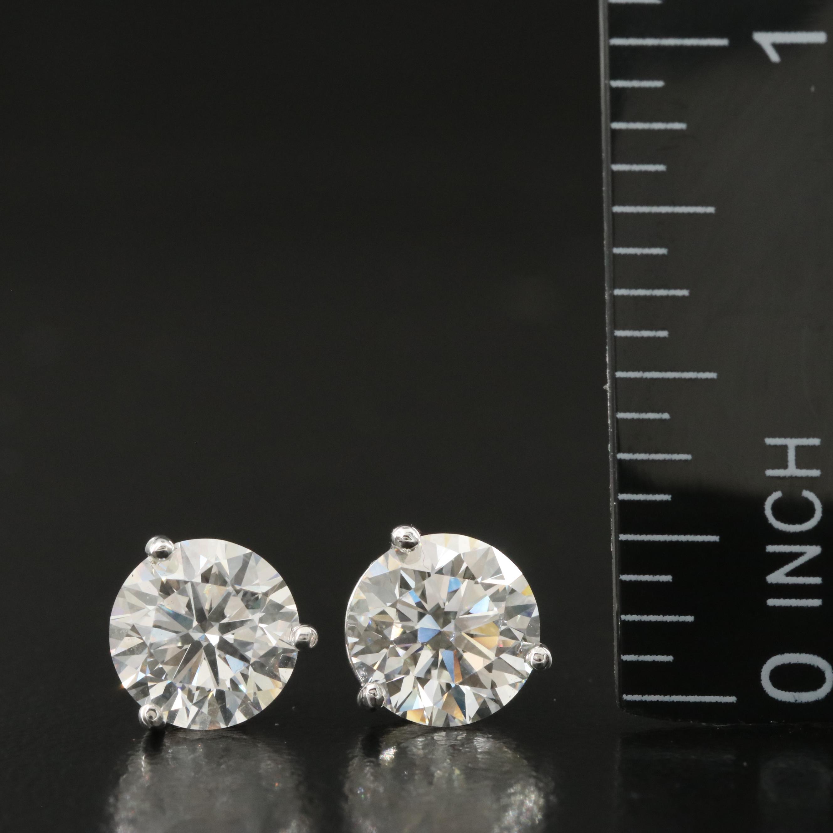 14K 3.06 CTW Lab Grown Diamond Solitaire Earrings