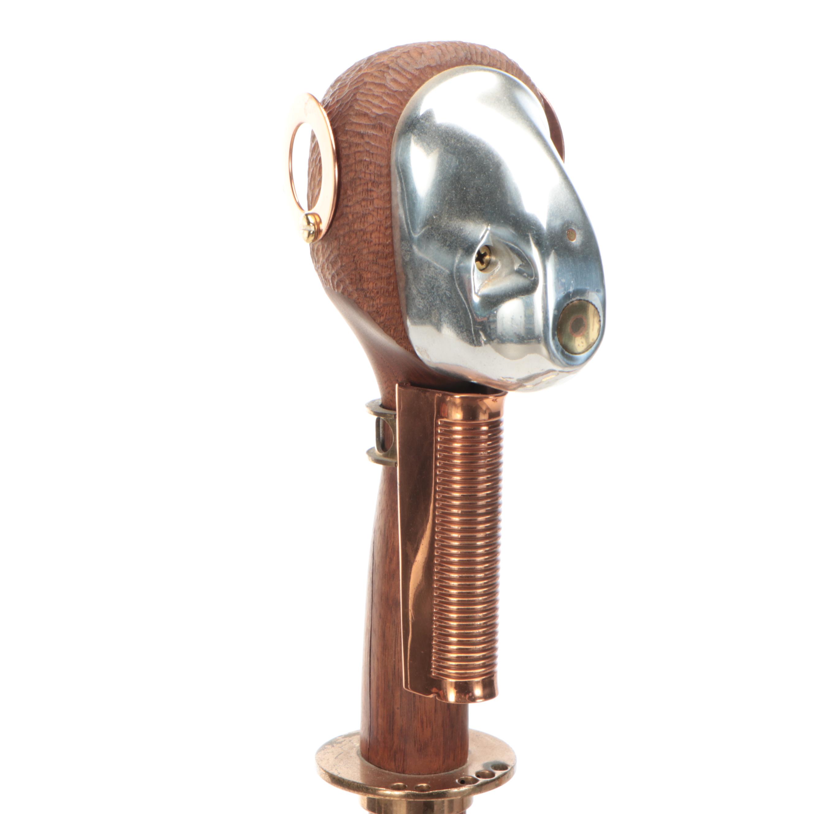 Mixed Metal and Wood Figural Sculptures