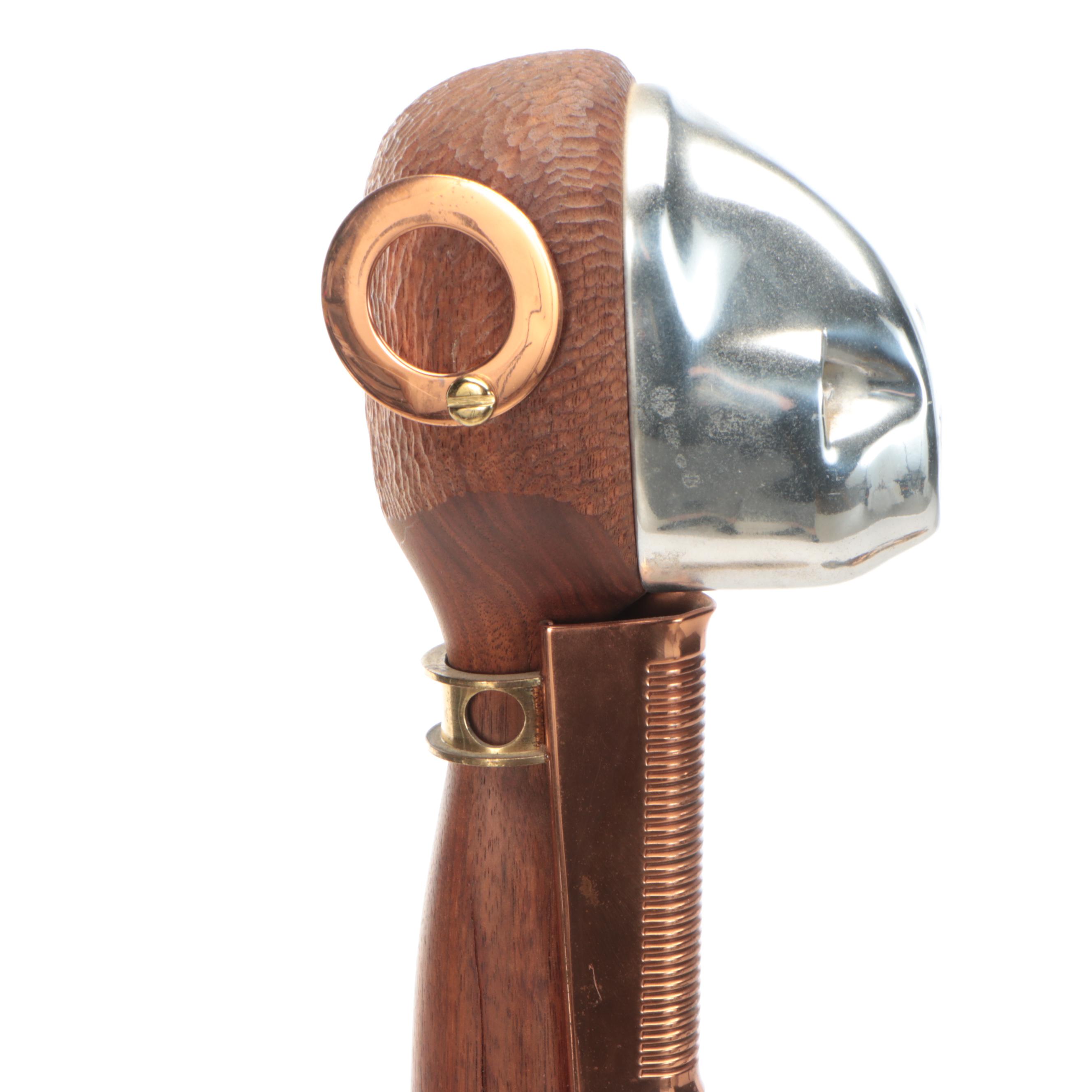 Mixed Metal and Wood Figural Sculptures